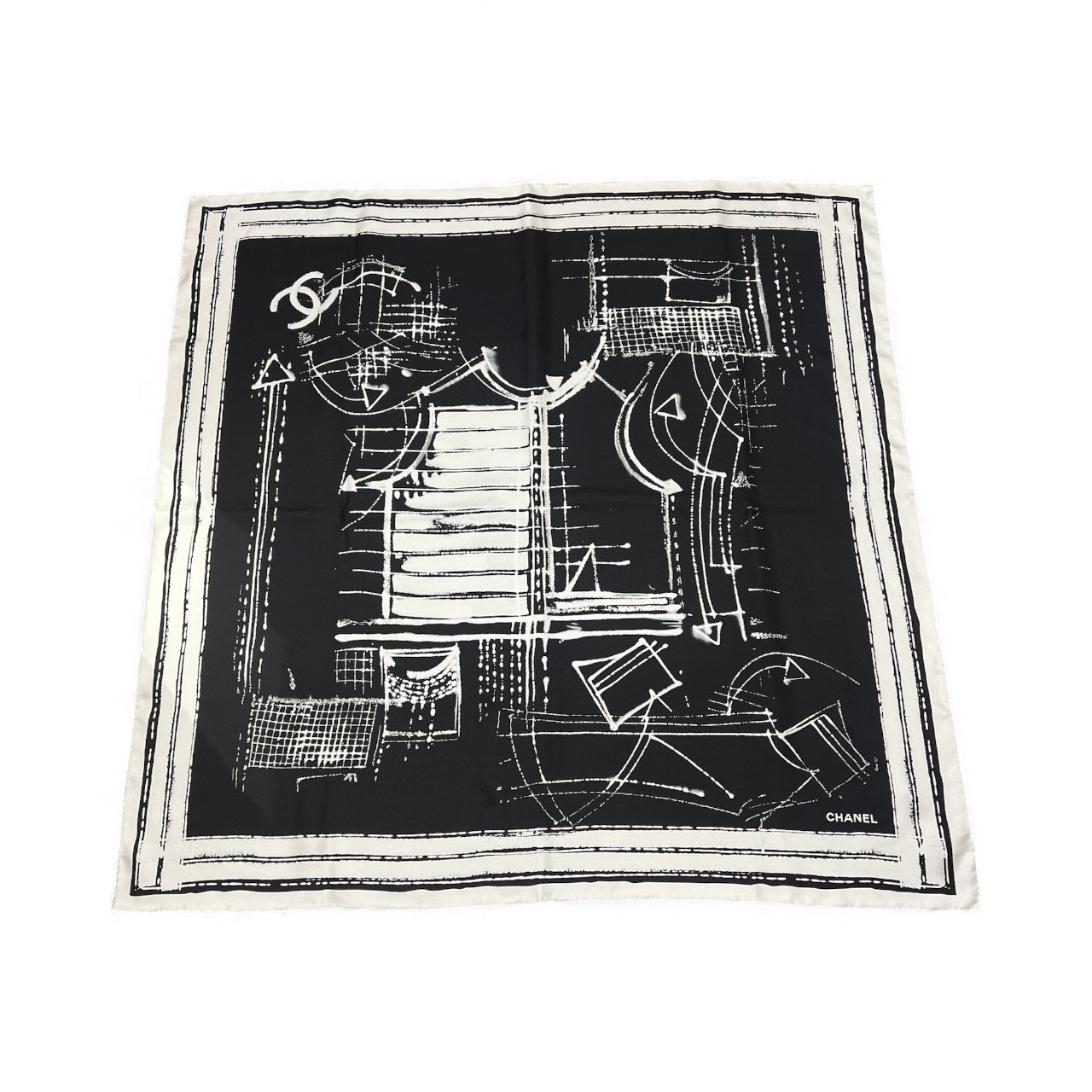 Chanel - Carré dessin Noir/Blanc