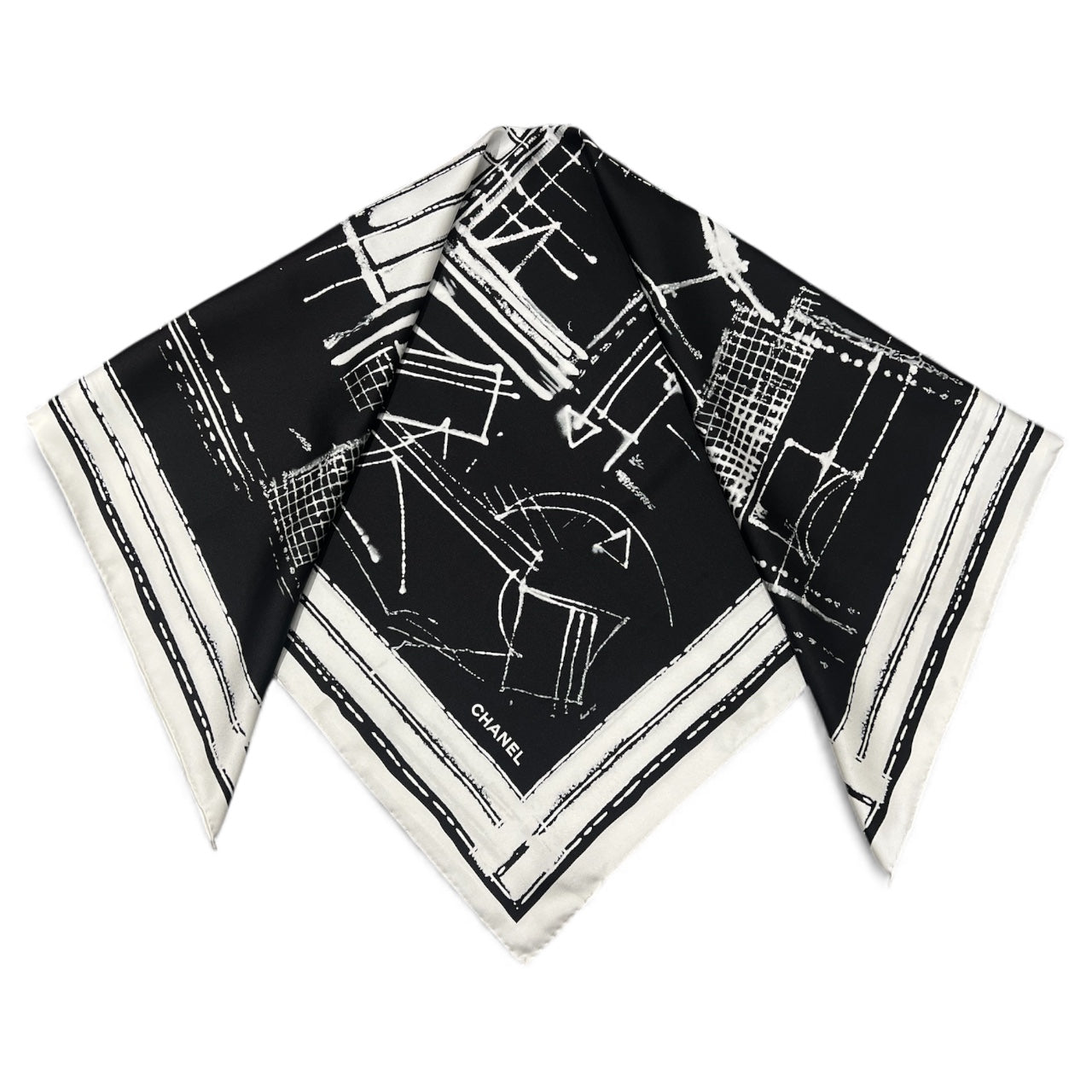 Chanel - Carré dessin Noir/Blanc