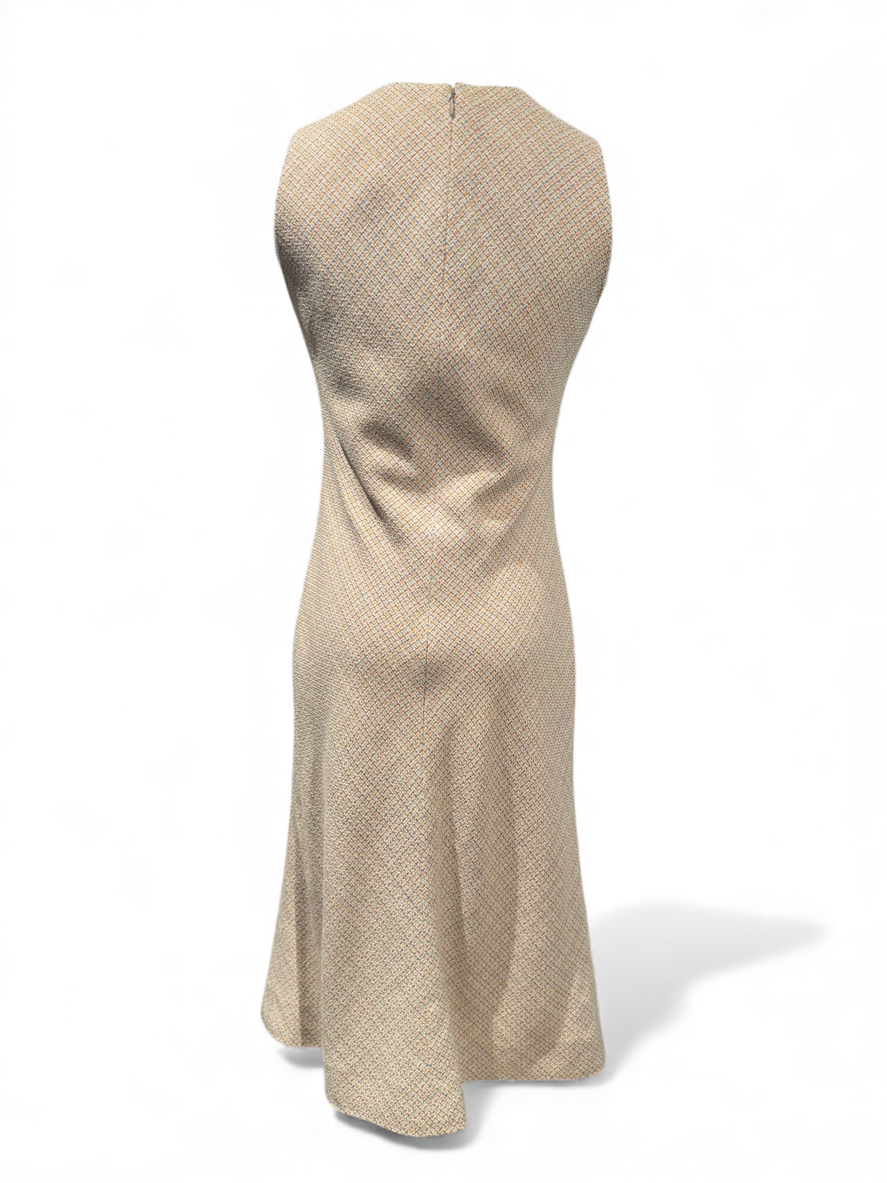 Chanel - Robe sans manches prince de galle beige et marron T38