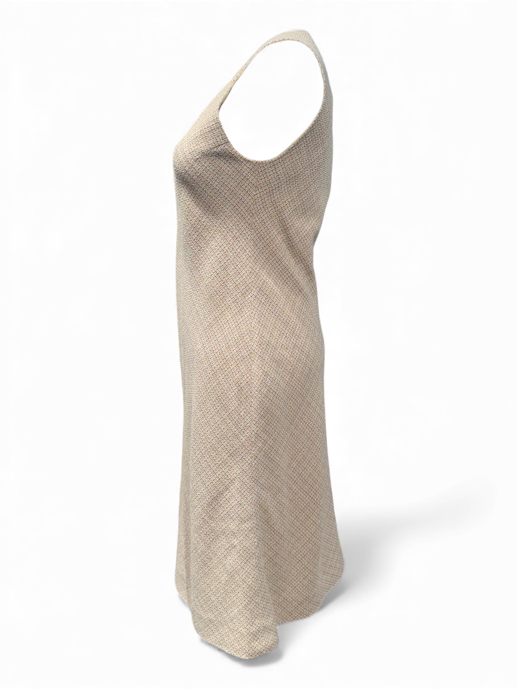 Chanel - Robe sans manches prince de galle beige et marron T38