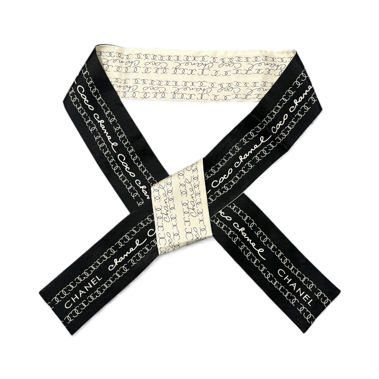 Chanel - Slim Bandeau Coco Chanel Beige/Noir