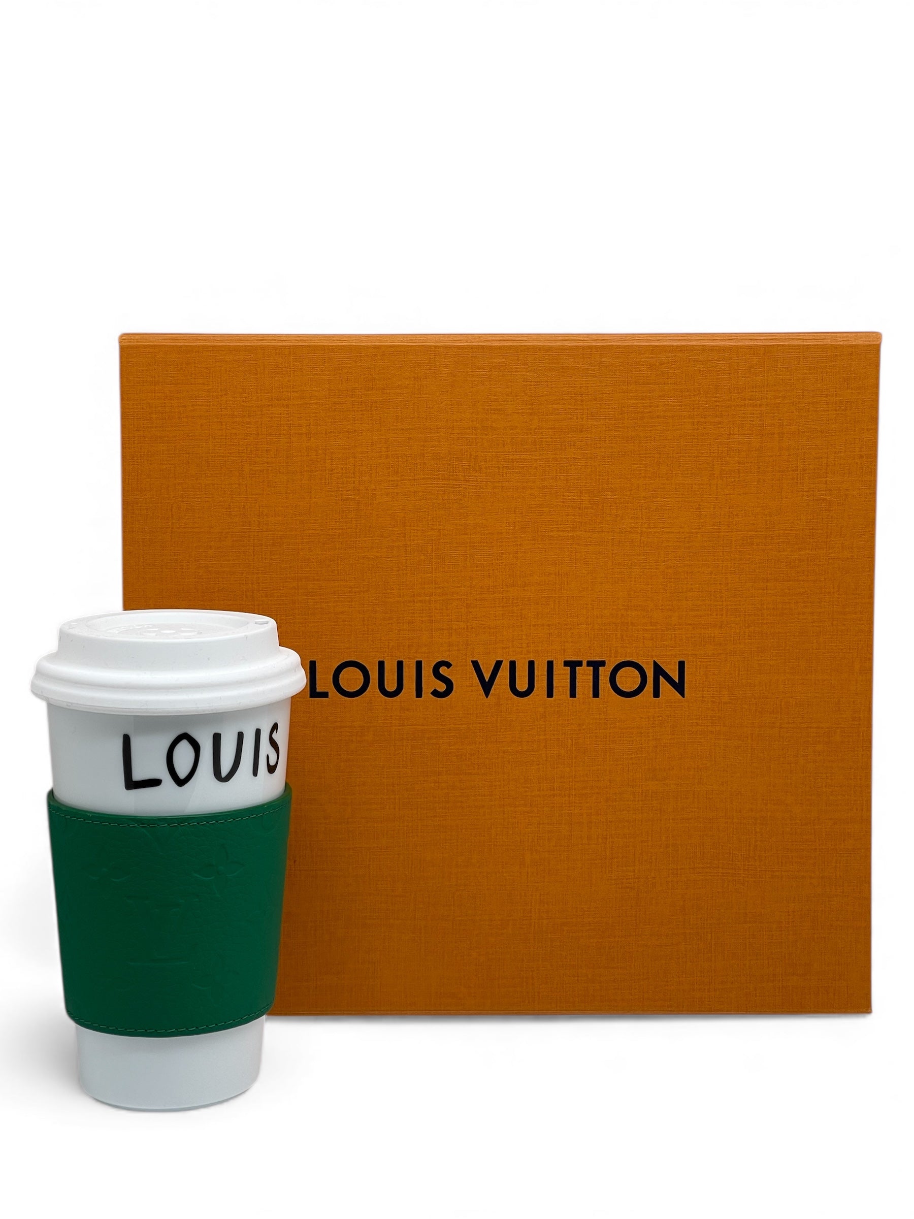 Louis Vuitton - Tasse en porcelaine blanche étui vert
