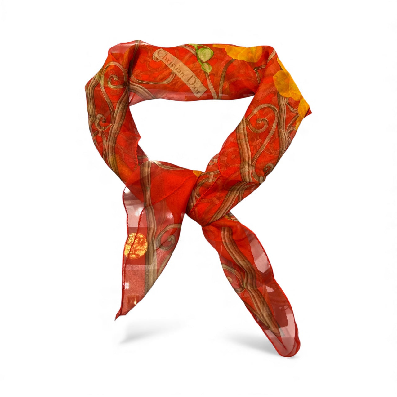 Christian Dior - Carré en soie orange
