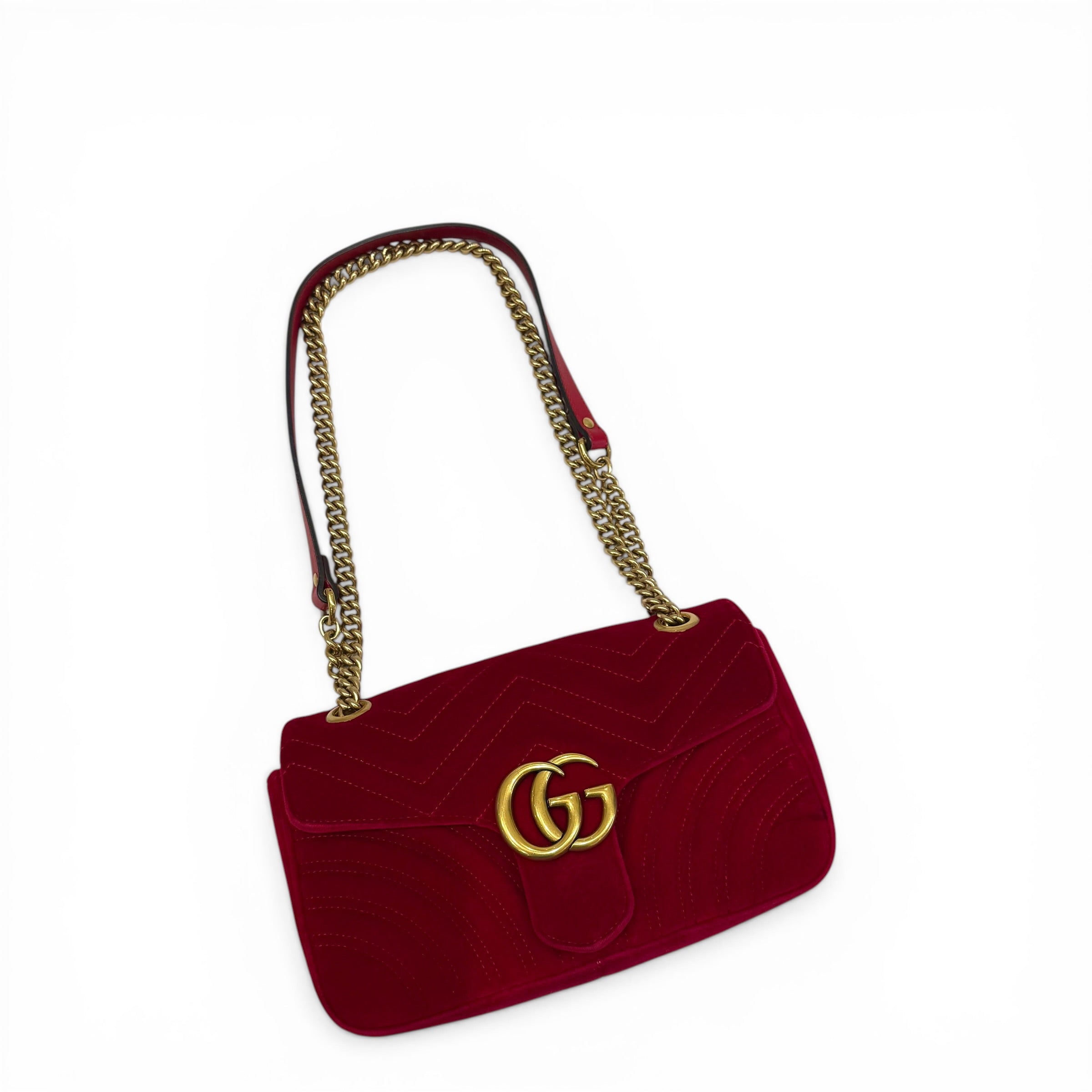 Gucci - Sac Marmont rouge en velours