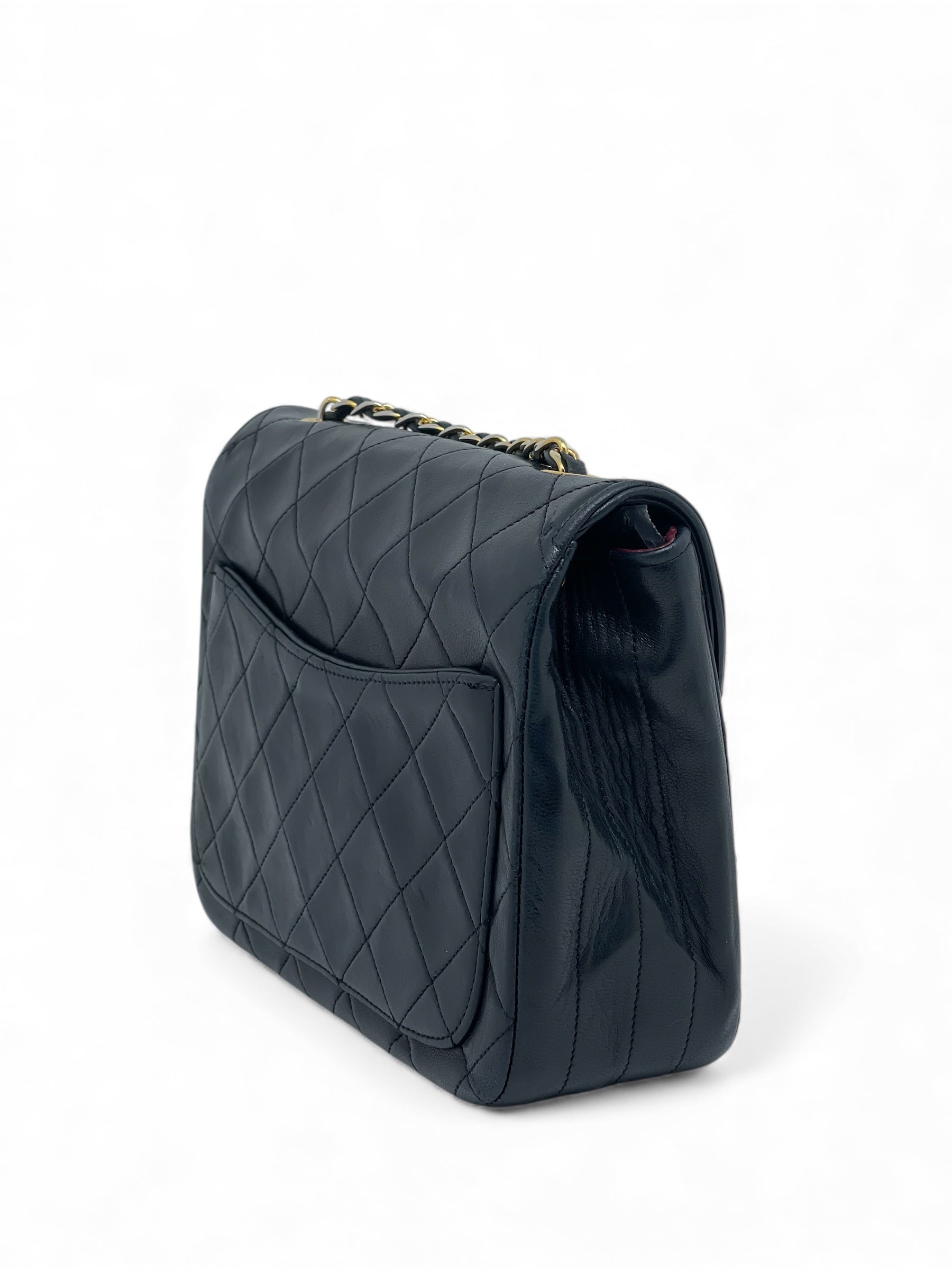 Chanel - Sac à main Demi Lune en cuir d’agneau noir