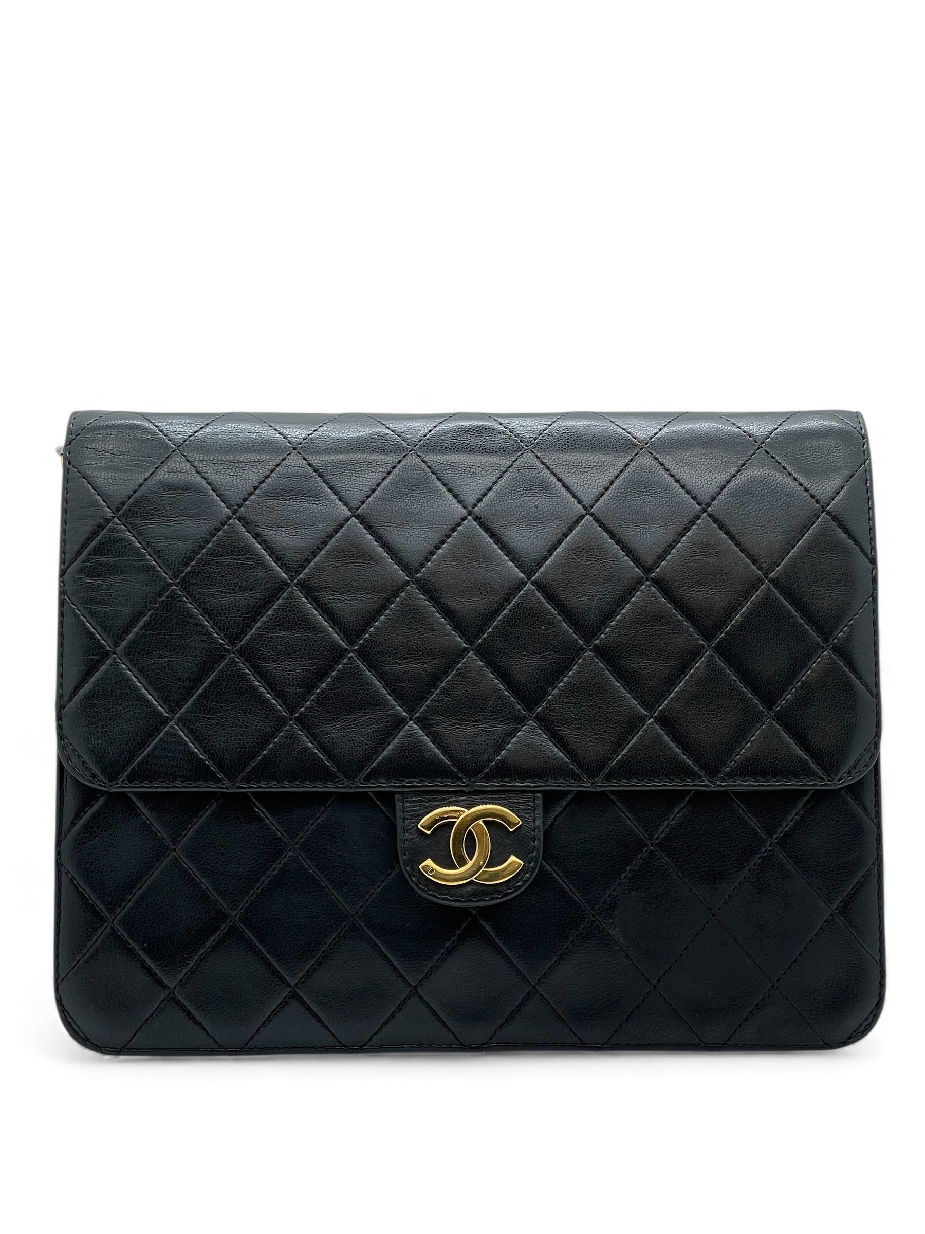 Chanel - Sac à rabat Classique en cuir noir