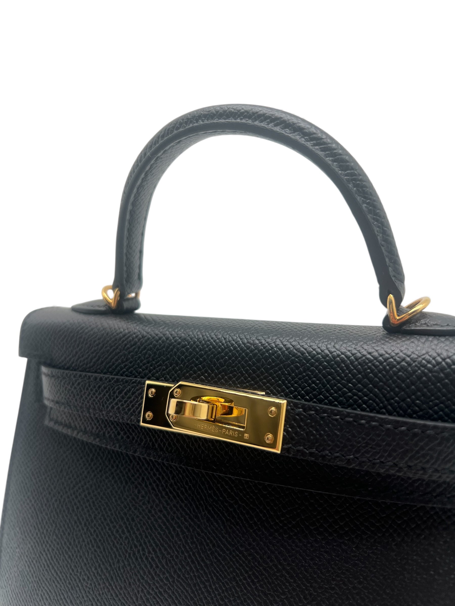 Hermès - Sac mini Kelly 18 cuir veau epsom noir
