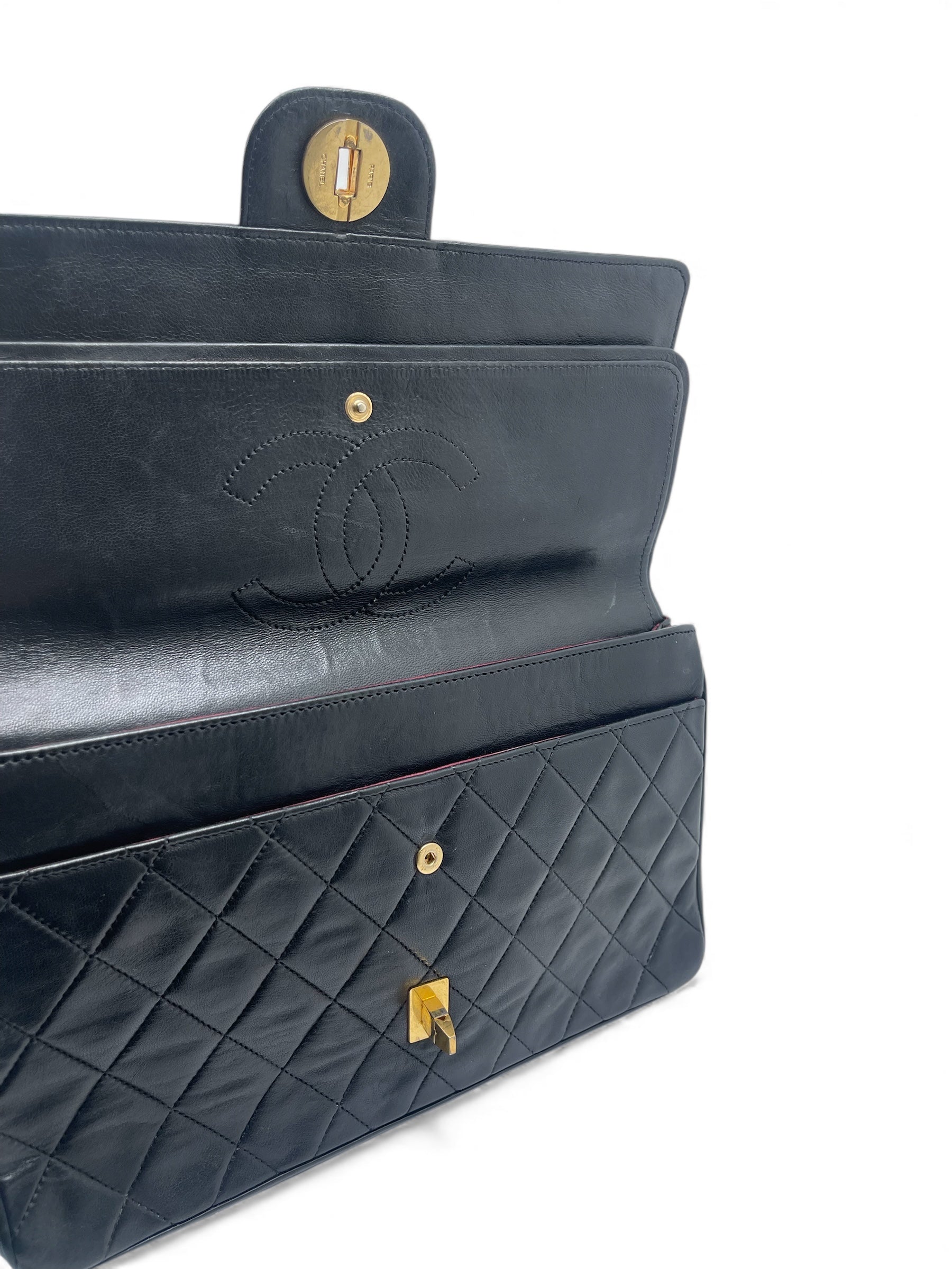 Chanel - Sac Timeless Double Flap Chaîne grain de riz