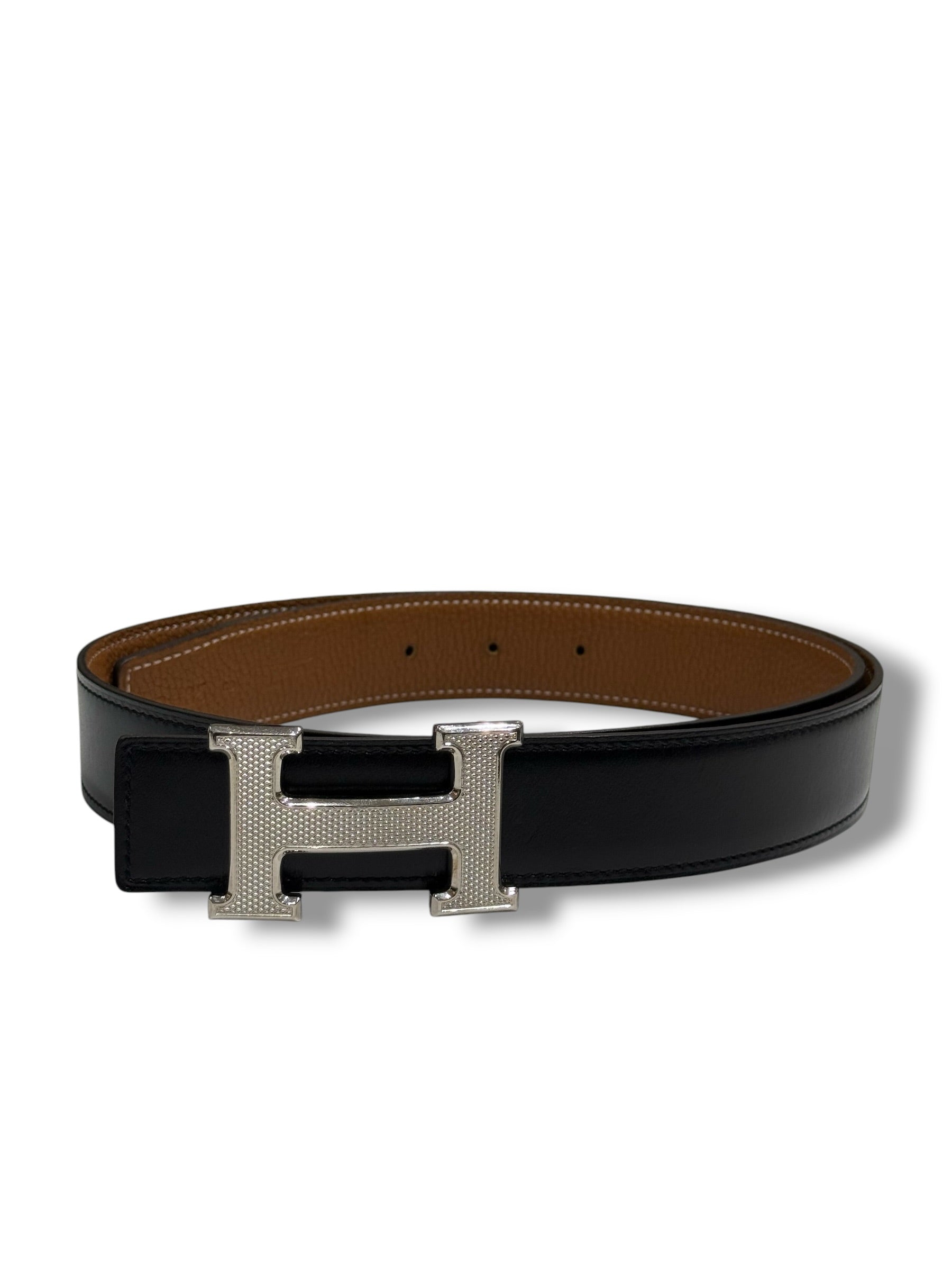 Hermès - Ceinture H édition limitée Noir/Gold T85