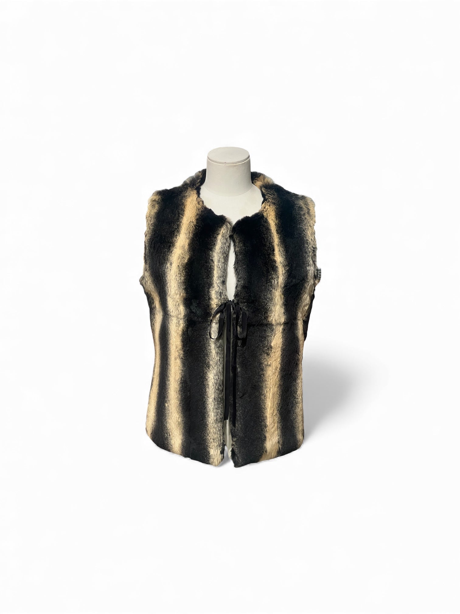 Yves Salomon - Veste fourrure lapin sans manches T38