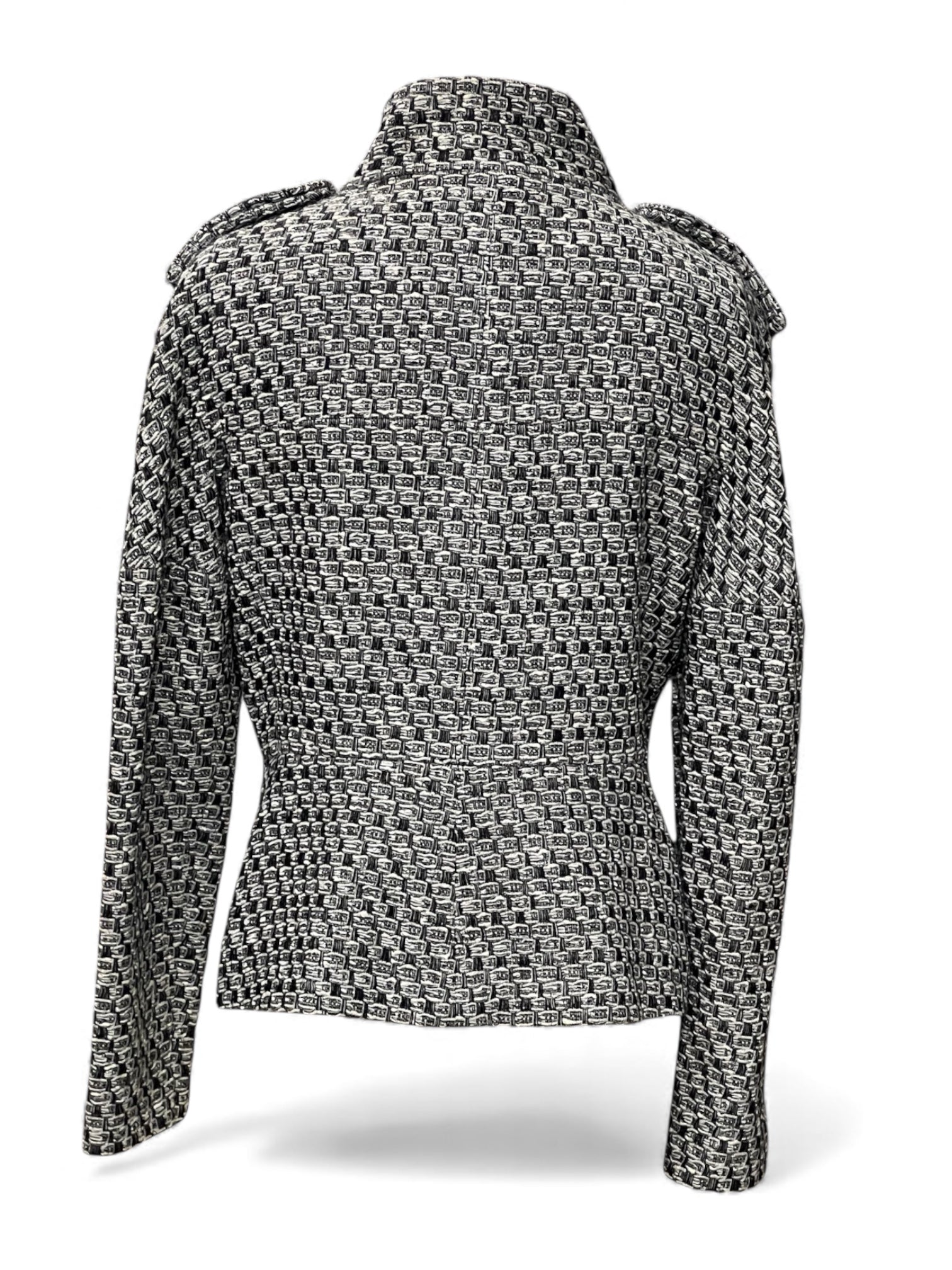 Chanel - Veste en tweed zippée T.42