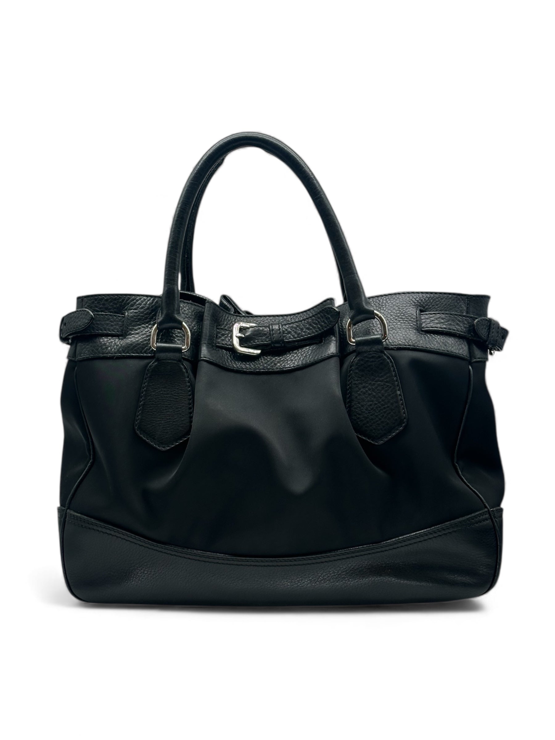 Prada - Sac à main en cuir et nylon