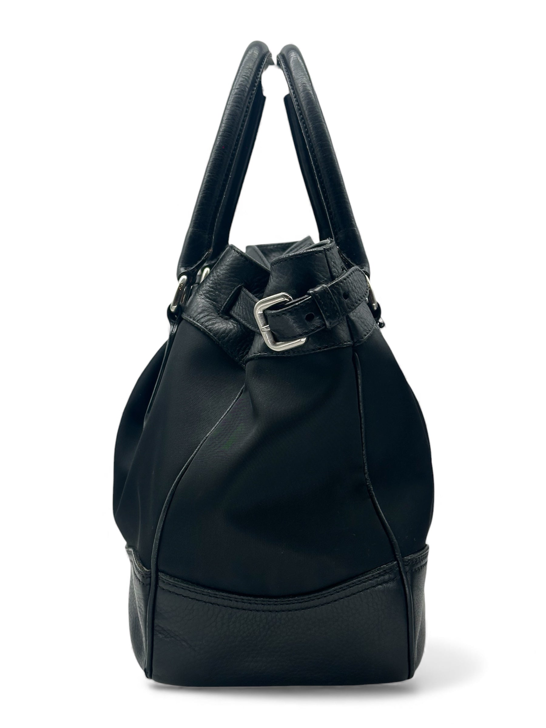 Prada - Sac à main en cuir et nylon