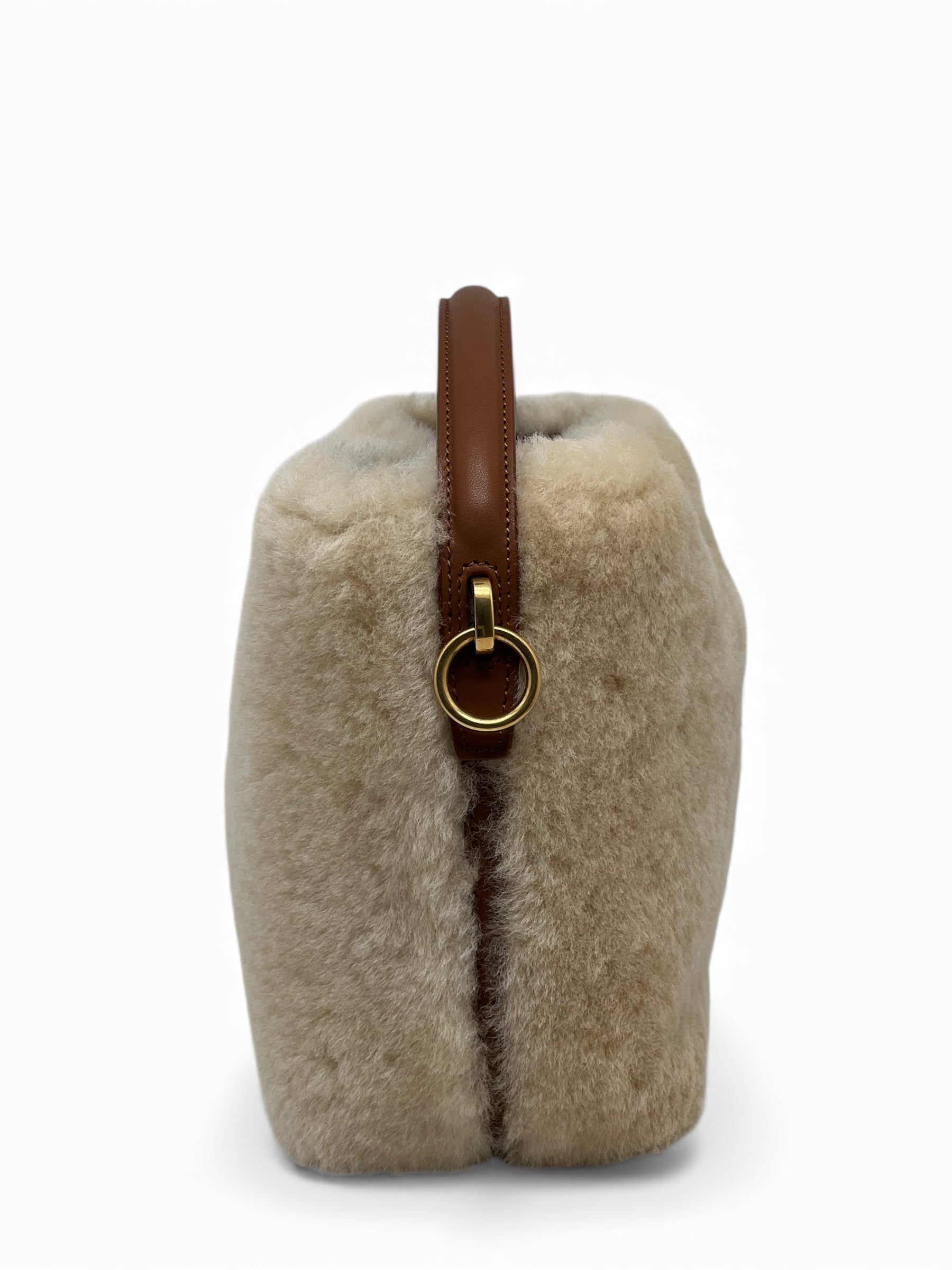 Saint Laurent - Sac Seau Le 37 Mini en shearling avec bandoulière