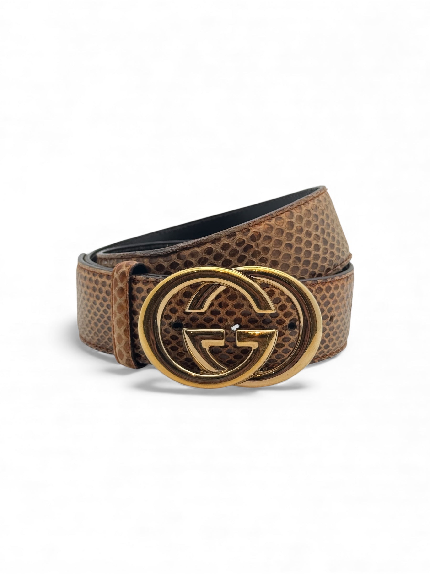 Gucci - Ceinture GG Python T85 marron