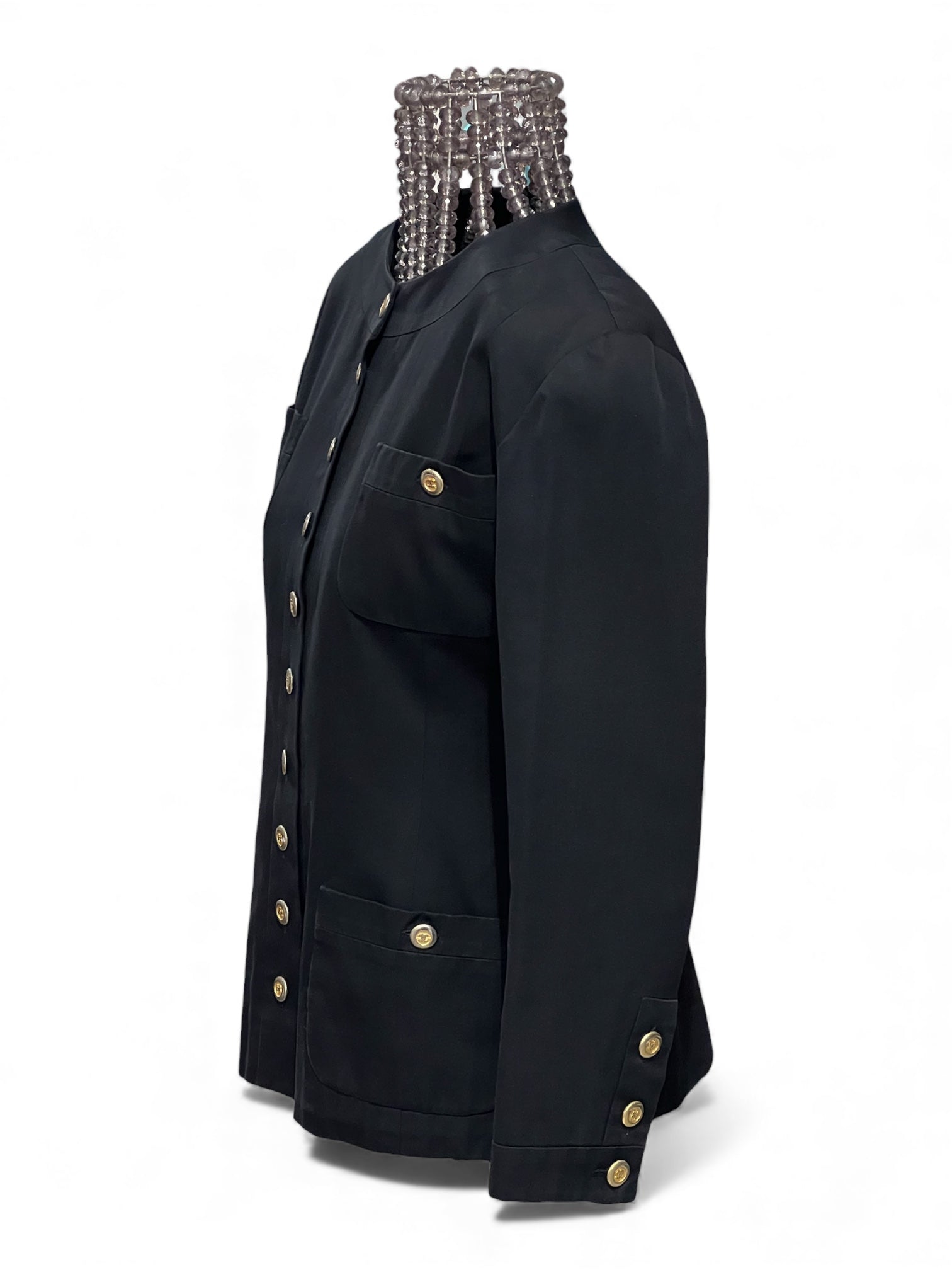 Chanel - Veste en coton noir T.38