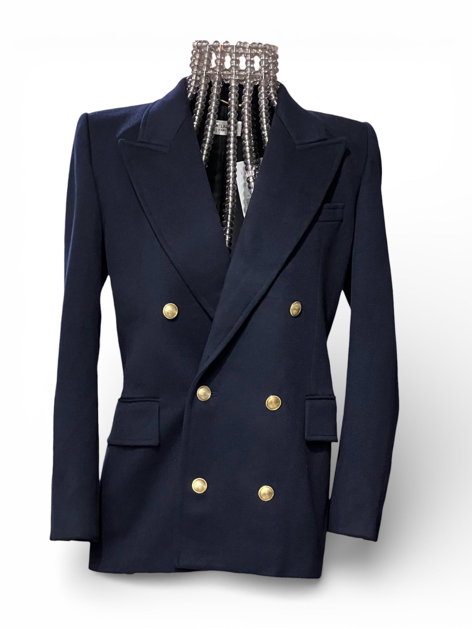 Saint Laurent - Manteau bleu marine T36