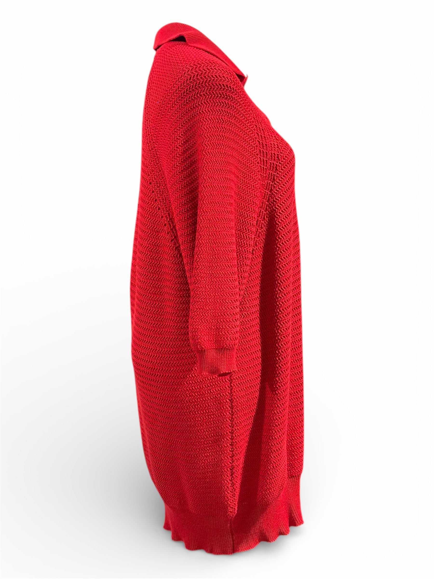 Chanel - Robe en crochet rouge sans manches T36