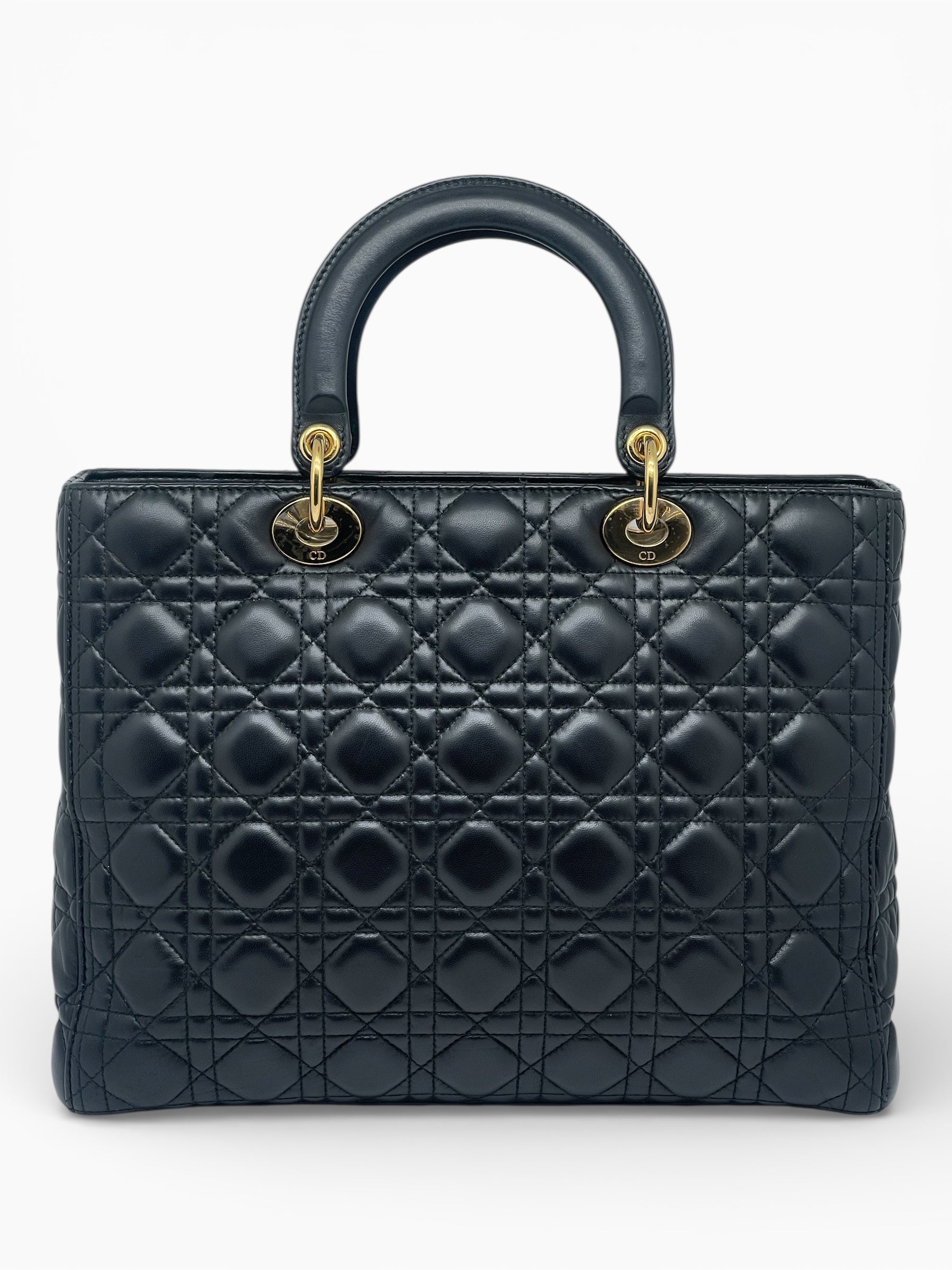 Dior - Sac Lady Dior en cuir d’agneau noir T.L