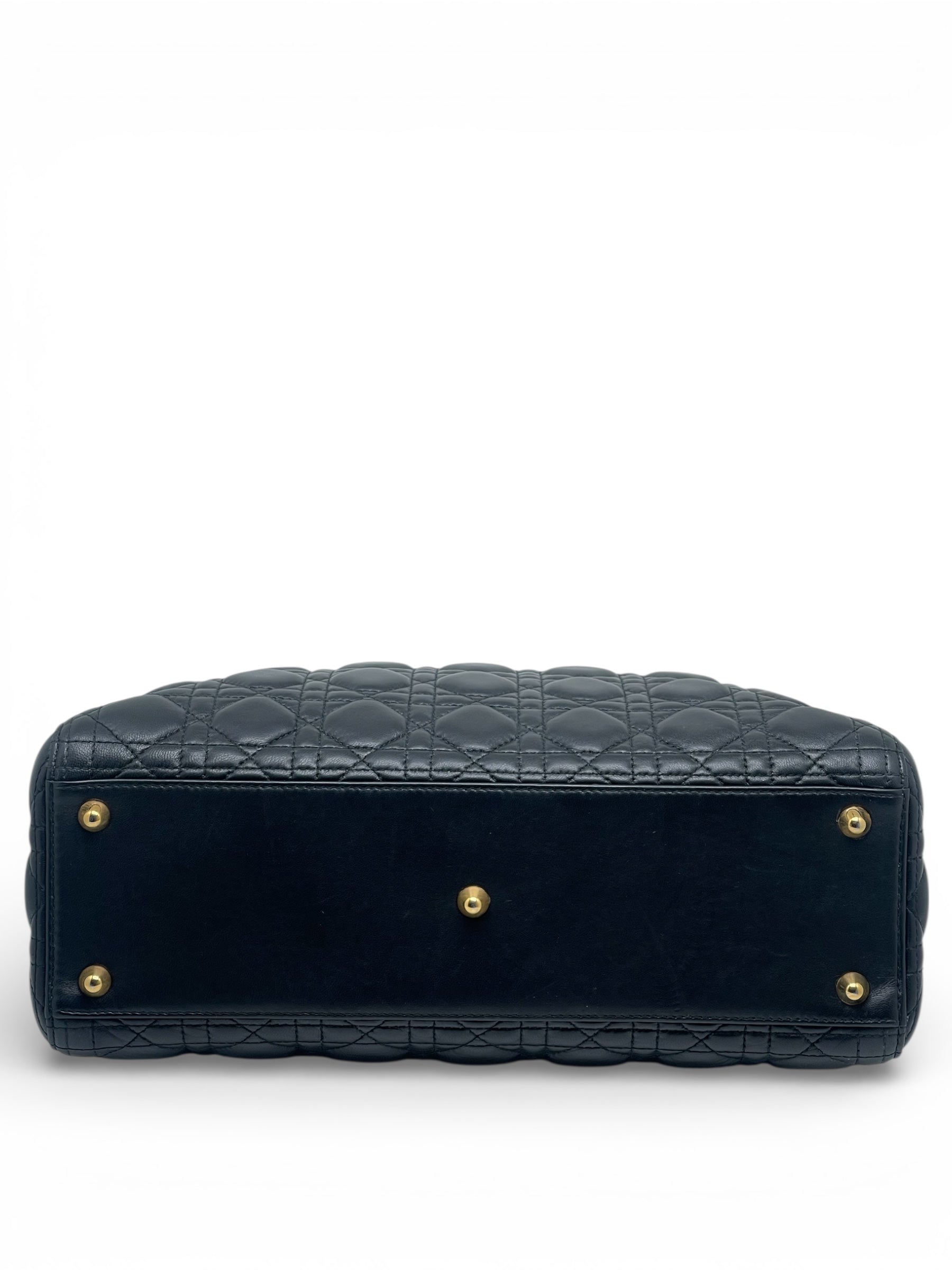 Dior - Sac Lady Dior en cuir d’agneau noir T.L