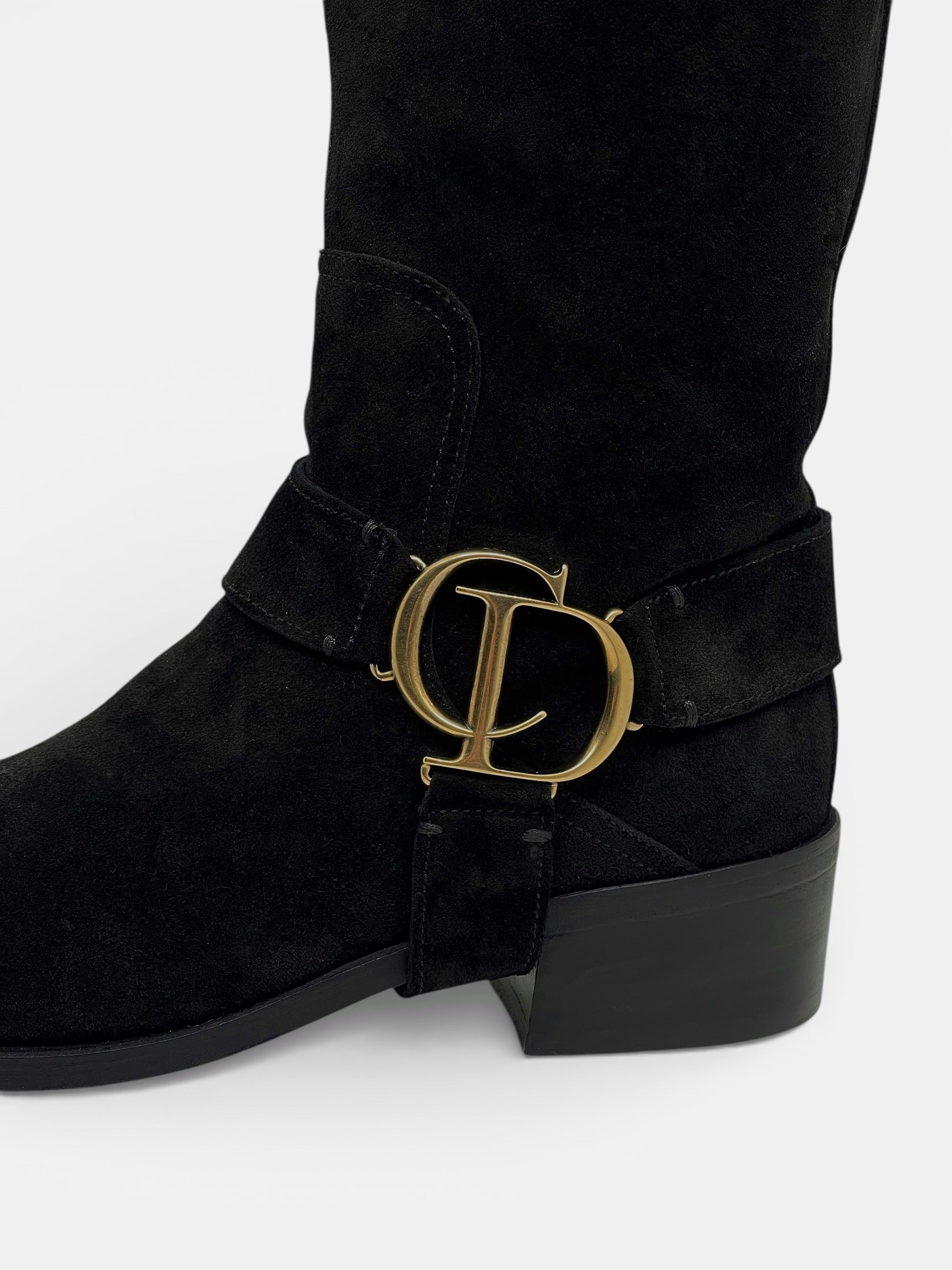 Dior - Bottes en daim Noir T.36,5