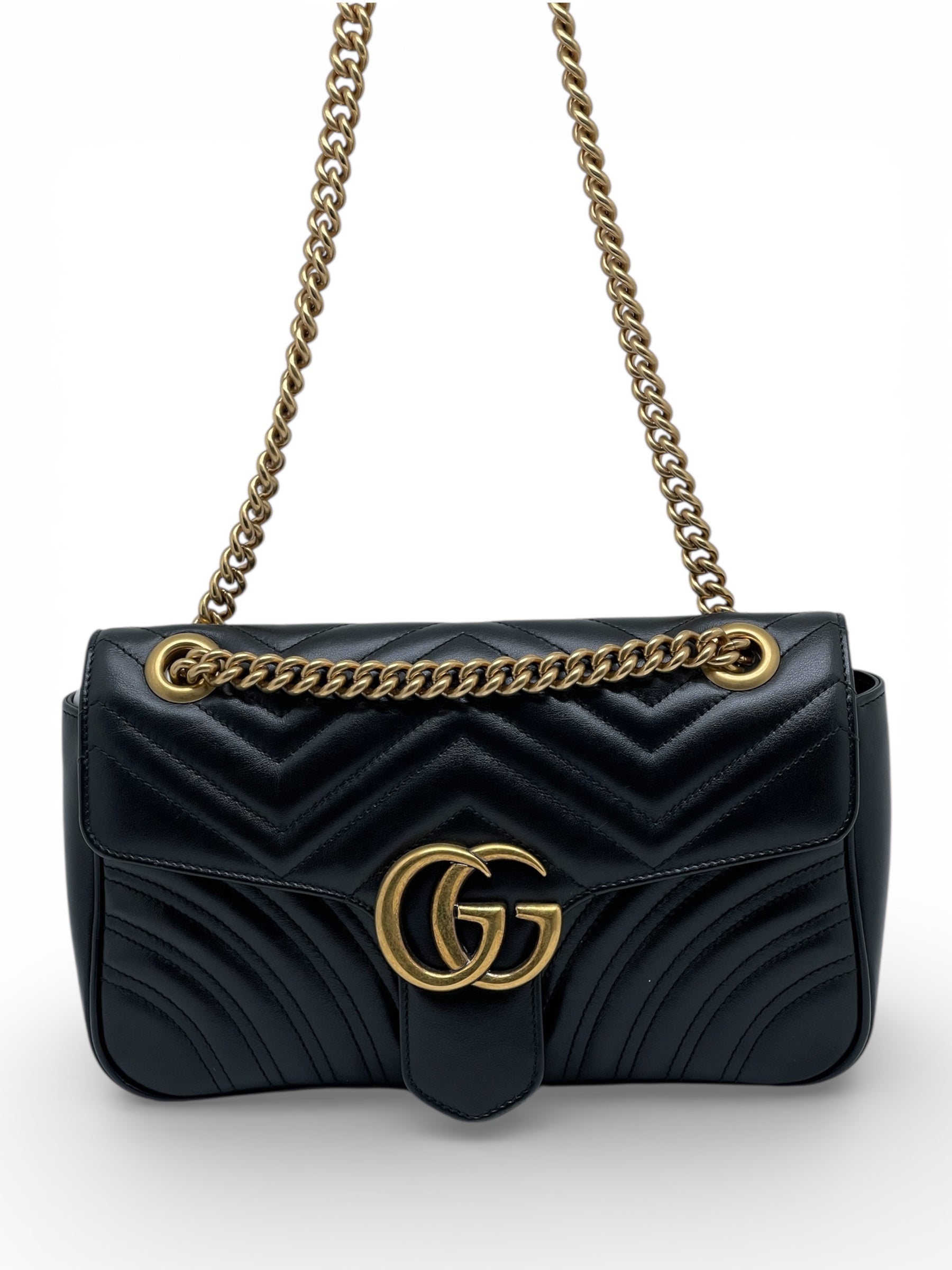 Gucci - Sac à main Marmont en cuir noir