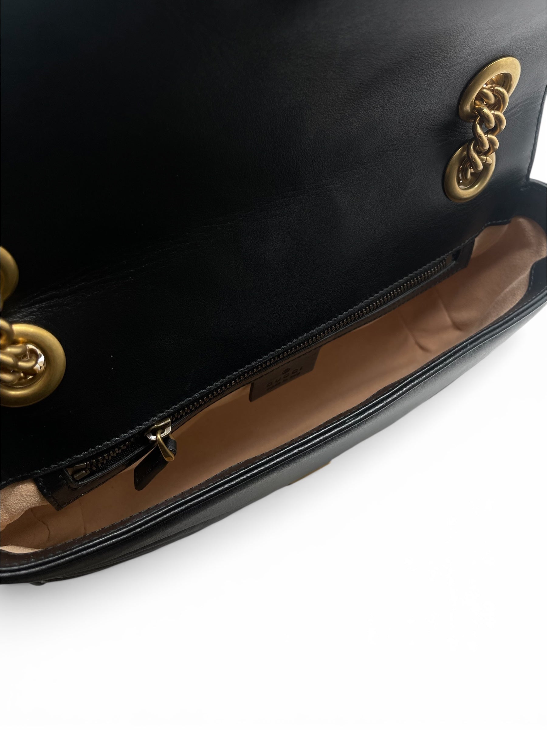 Gucci - Sac à main Marmont en cuir noir