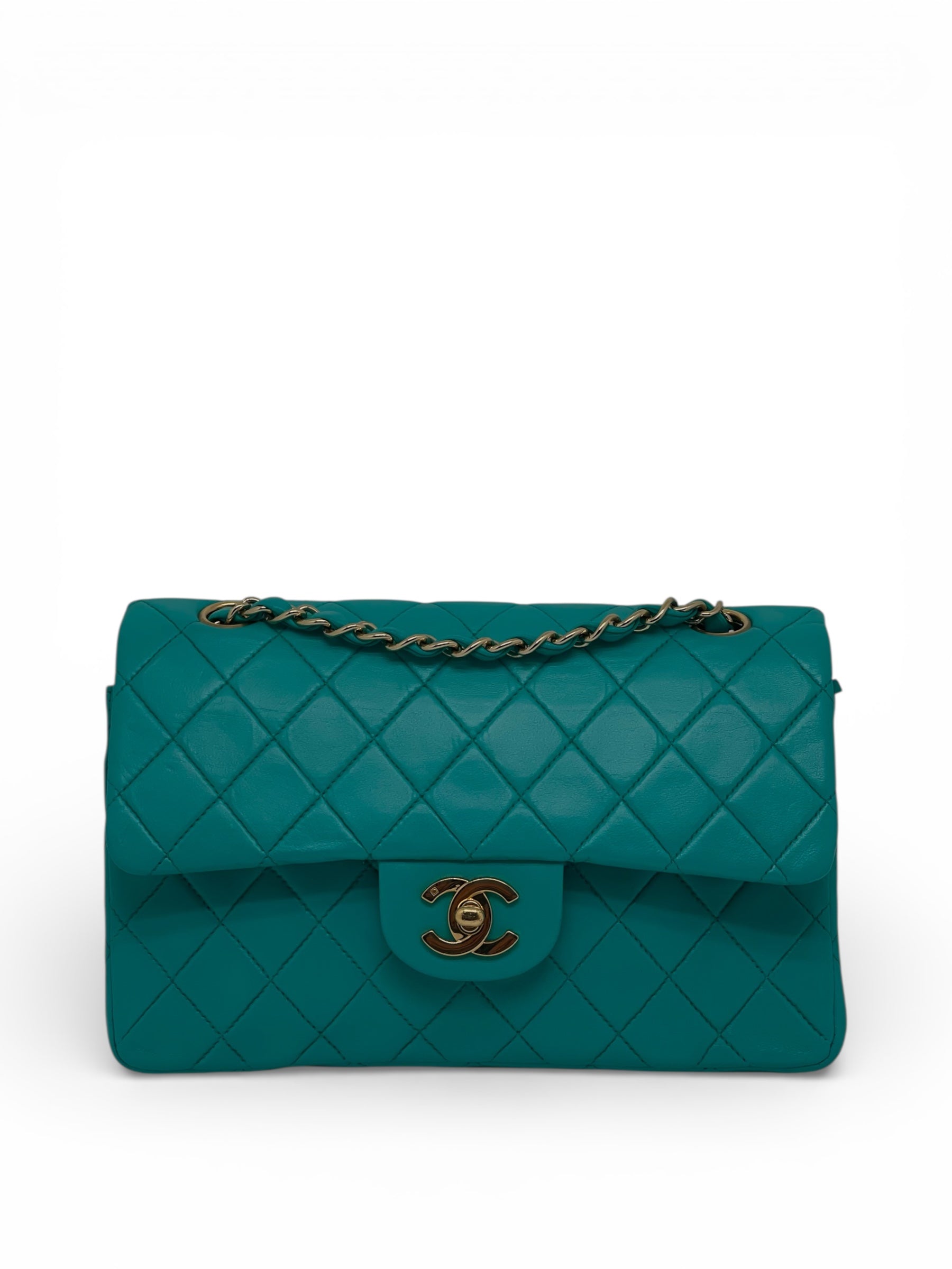 Chanel - Timeless 23 bag in turquoise blue lambskin