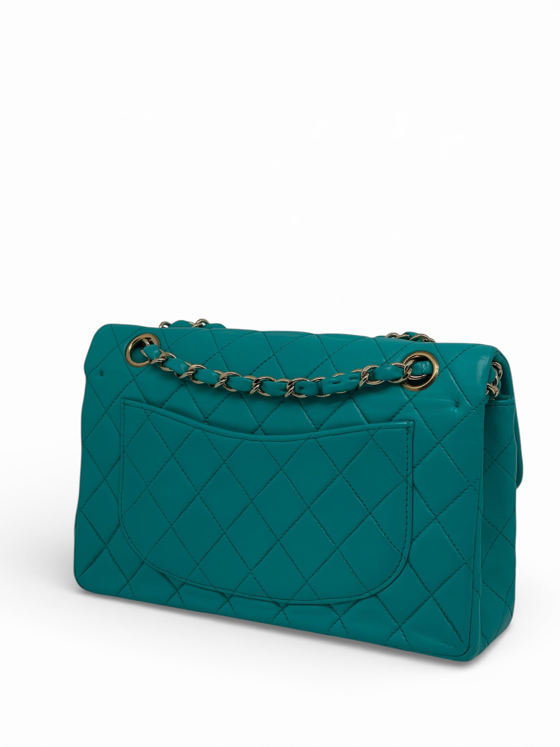 Chanel - Sac Timeless 23 en cuir d’agneau bleu turquoise