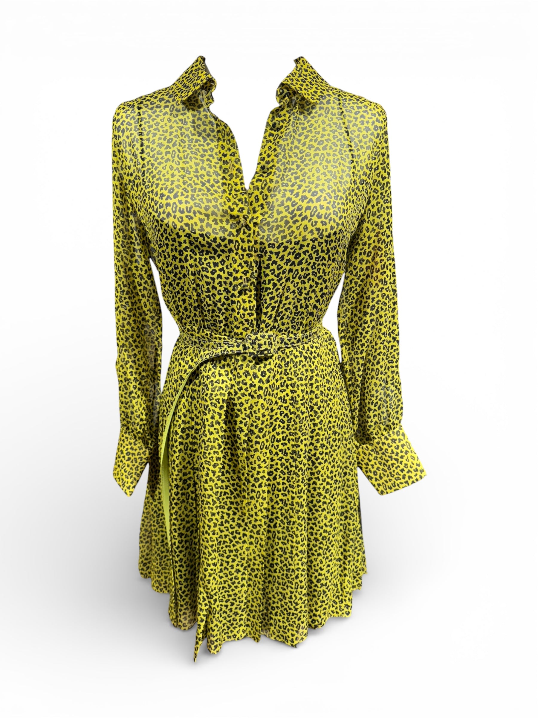 Dior - Robe en soie motifs léopard T40