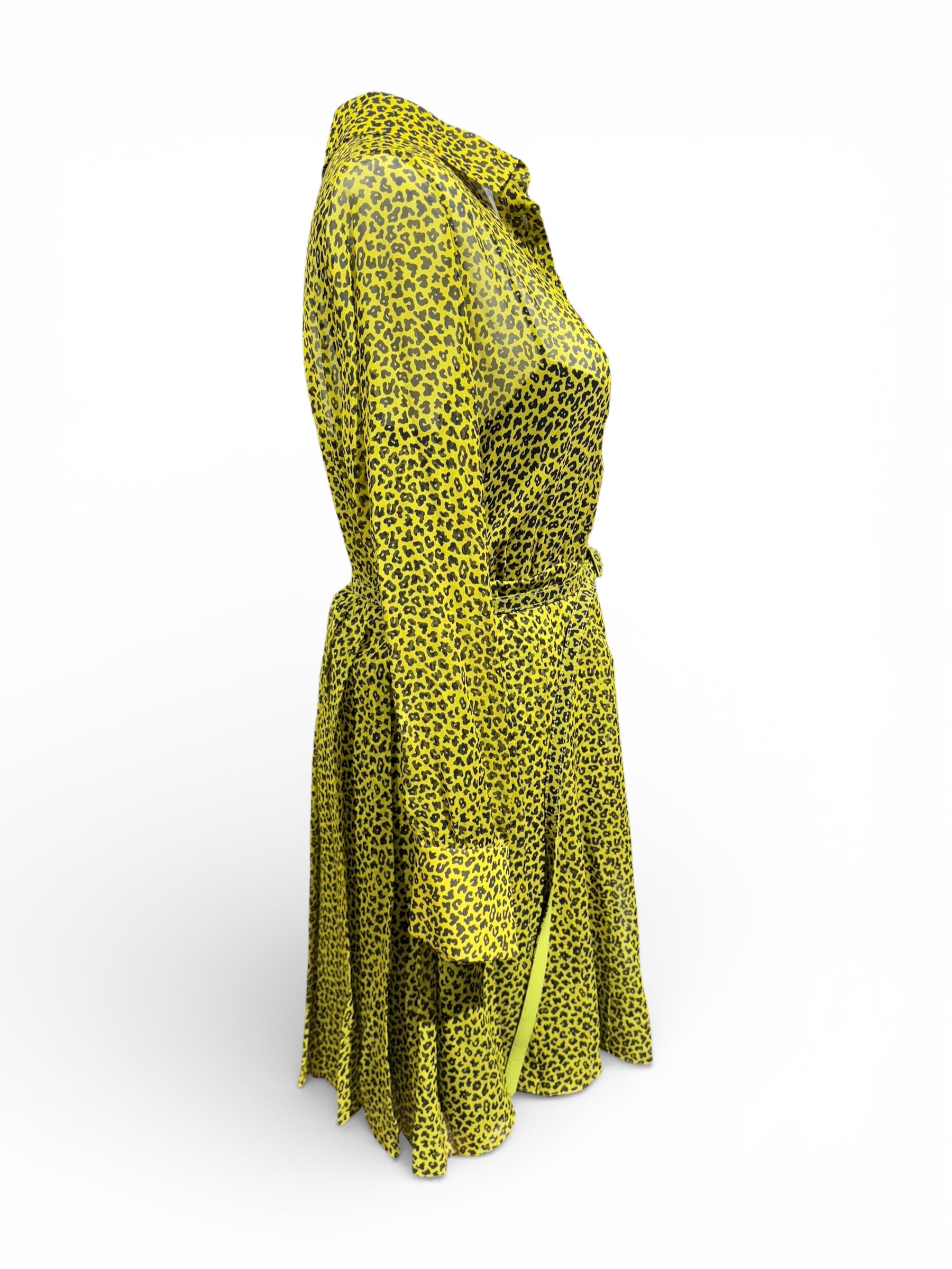 Dior - Robe en soie motifs léopard T40