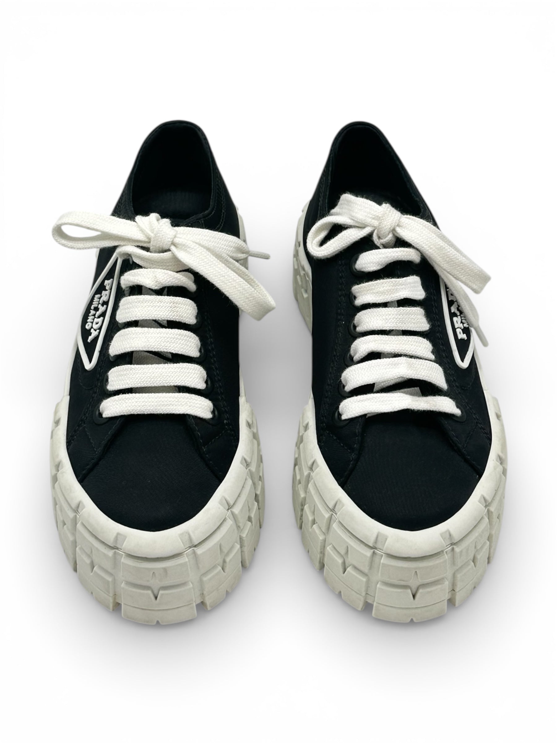 Prada - Baskets double wheel noir T35