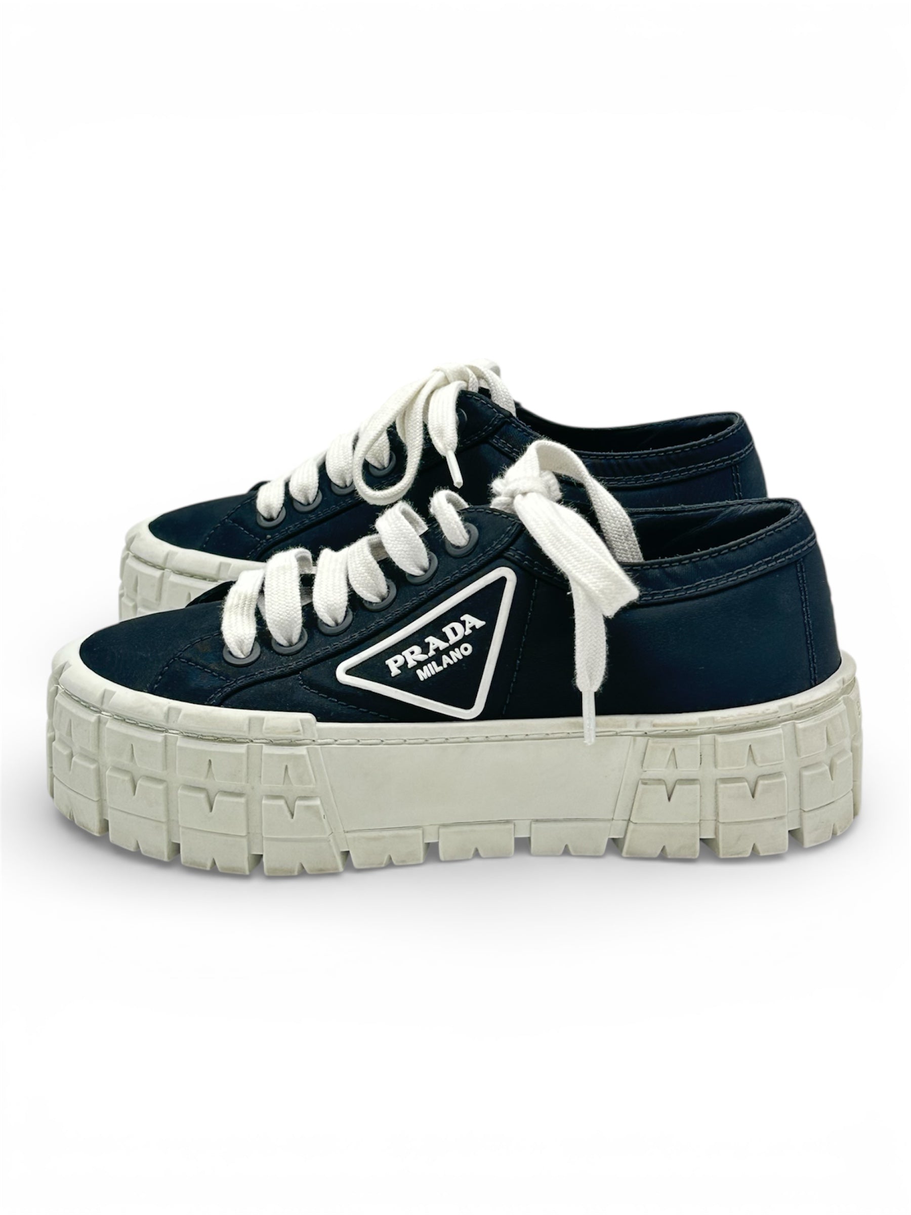 Prada - Baskets double wheel noir T35