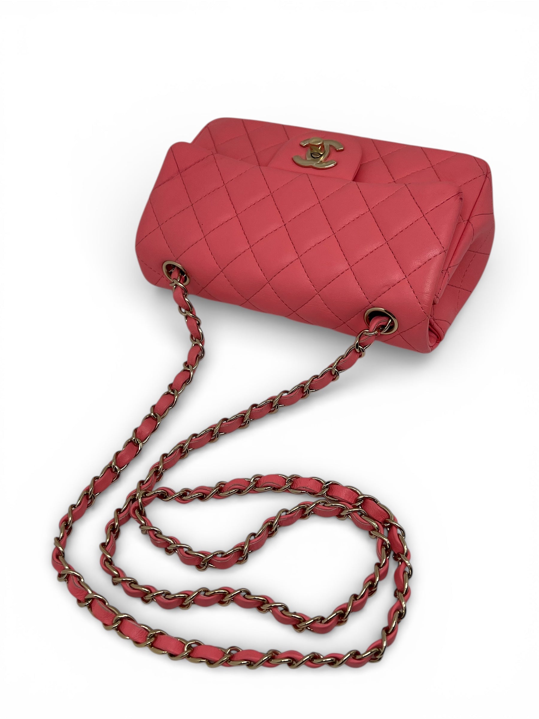 Chanel - Sac Mini rectangle Rose en cuir