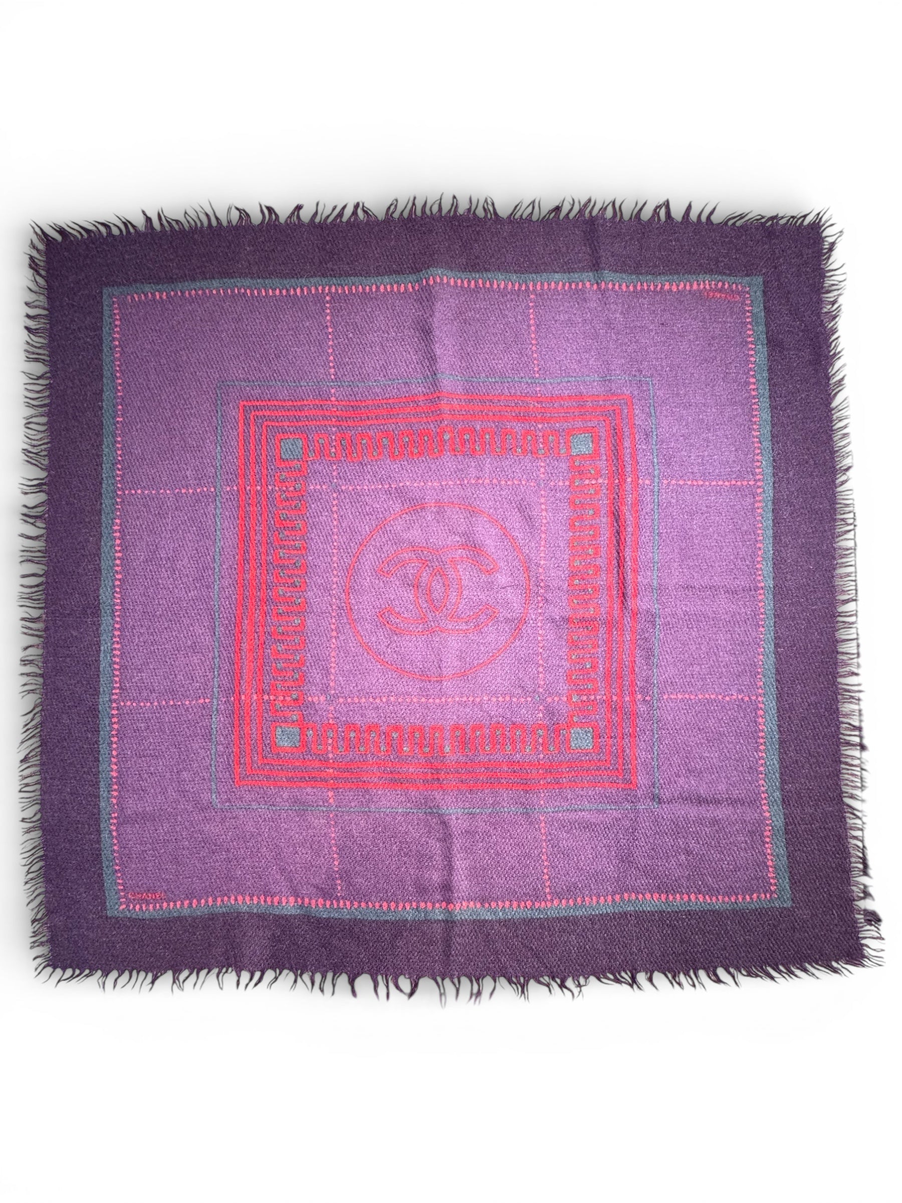 Chanel - 90 cm Wolltuch CC violett