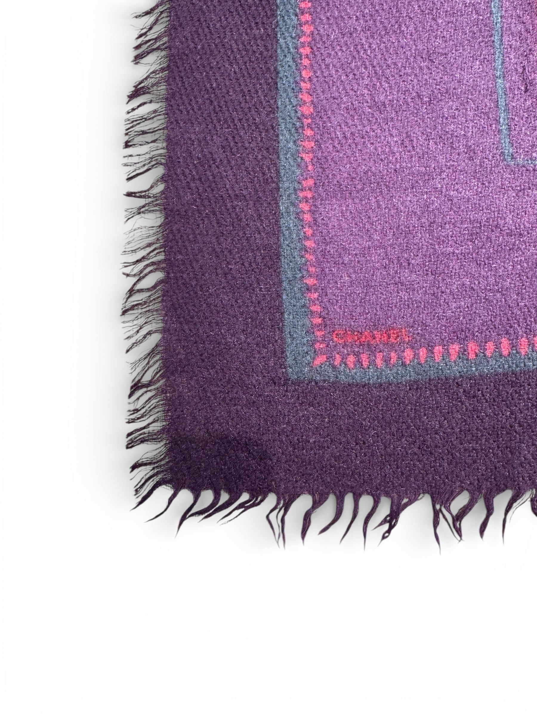 Chanel - Carré 90 CC en laine violet