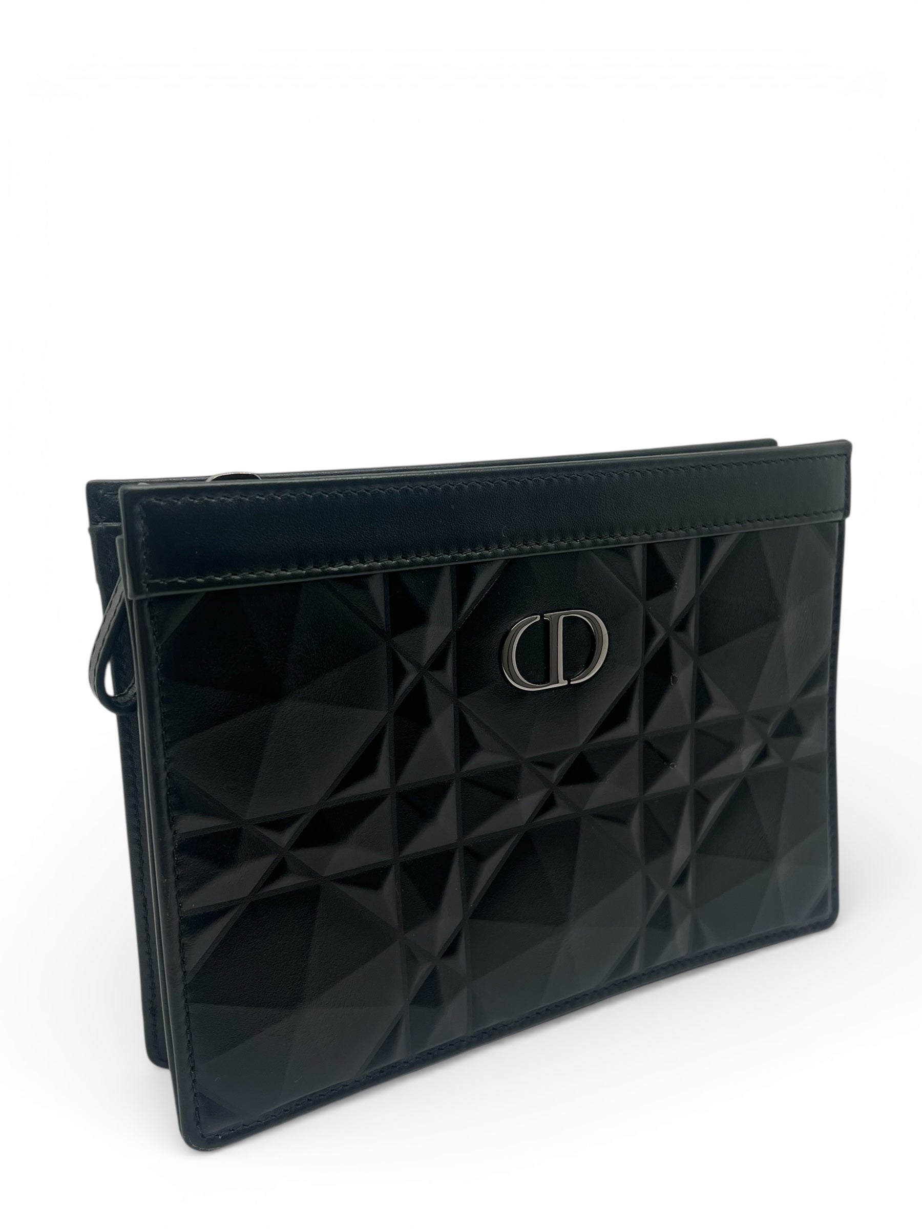 Dior - Sac Pochette Caro zippée noir