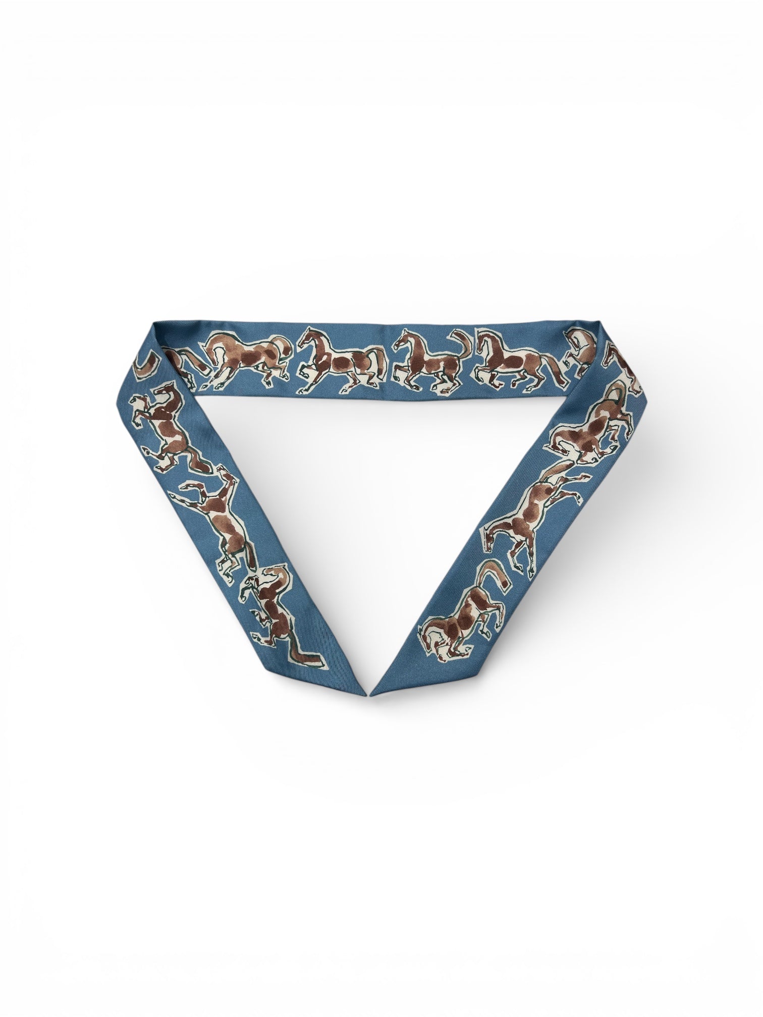 Hermès - Twilly « Les Chevaux en liberté » bleu