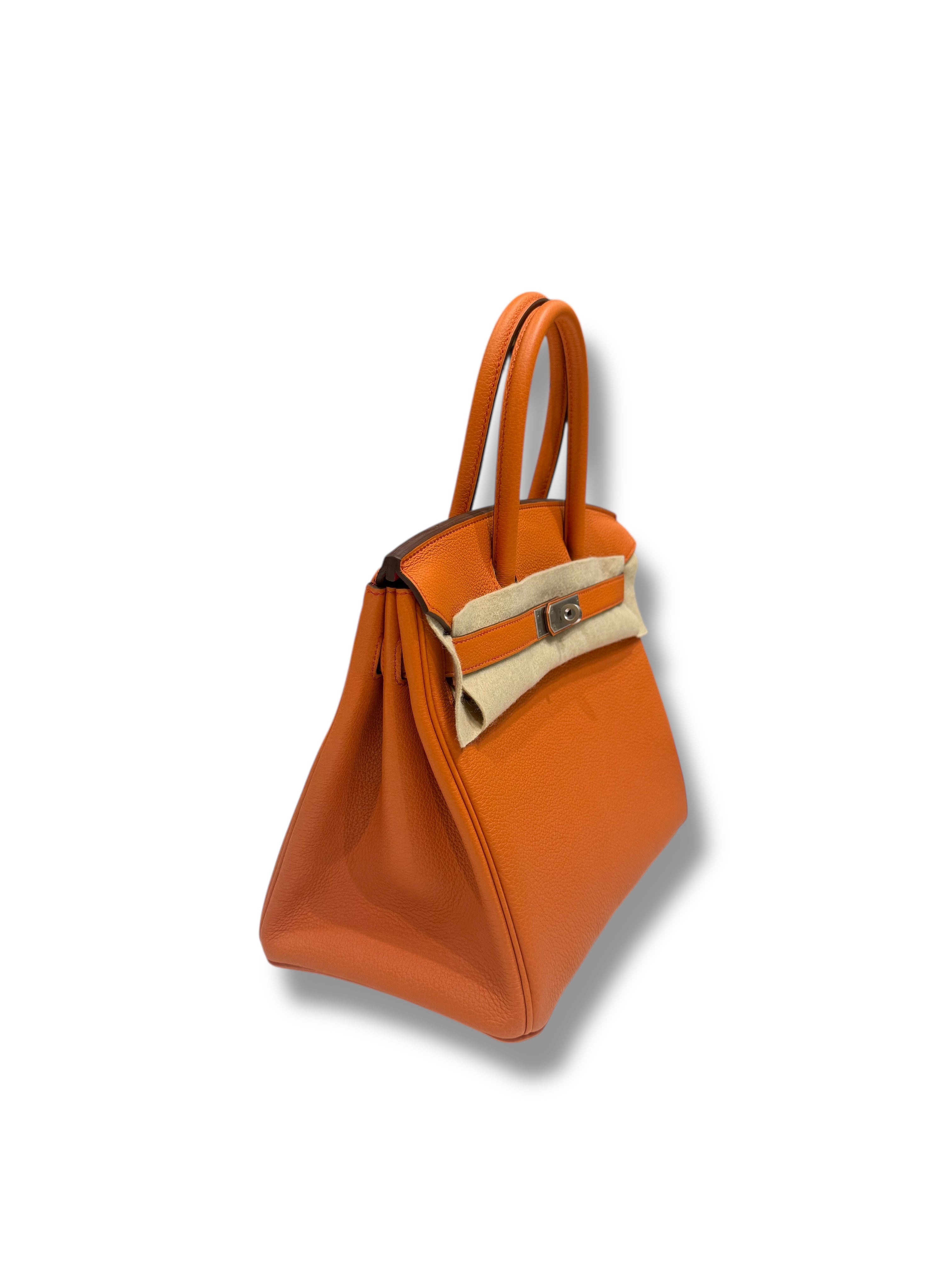 Hermès - Sac Birkin 30 Orange H et Rouge Coeur Commande spéciale