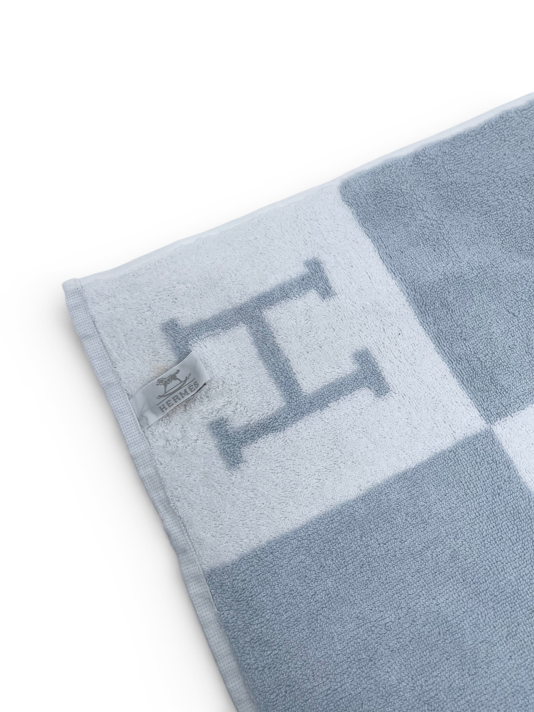 Hermès - Carré de toilette Avalon bleu en coton