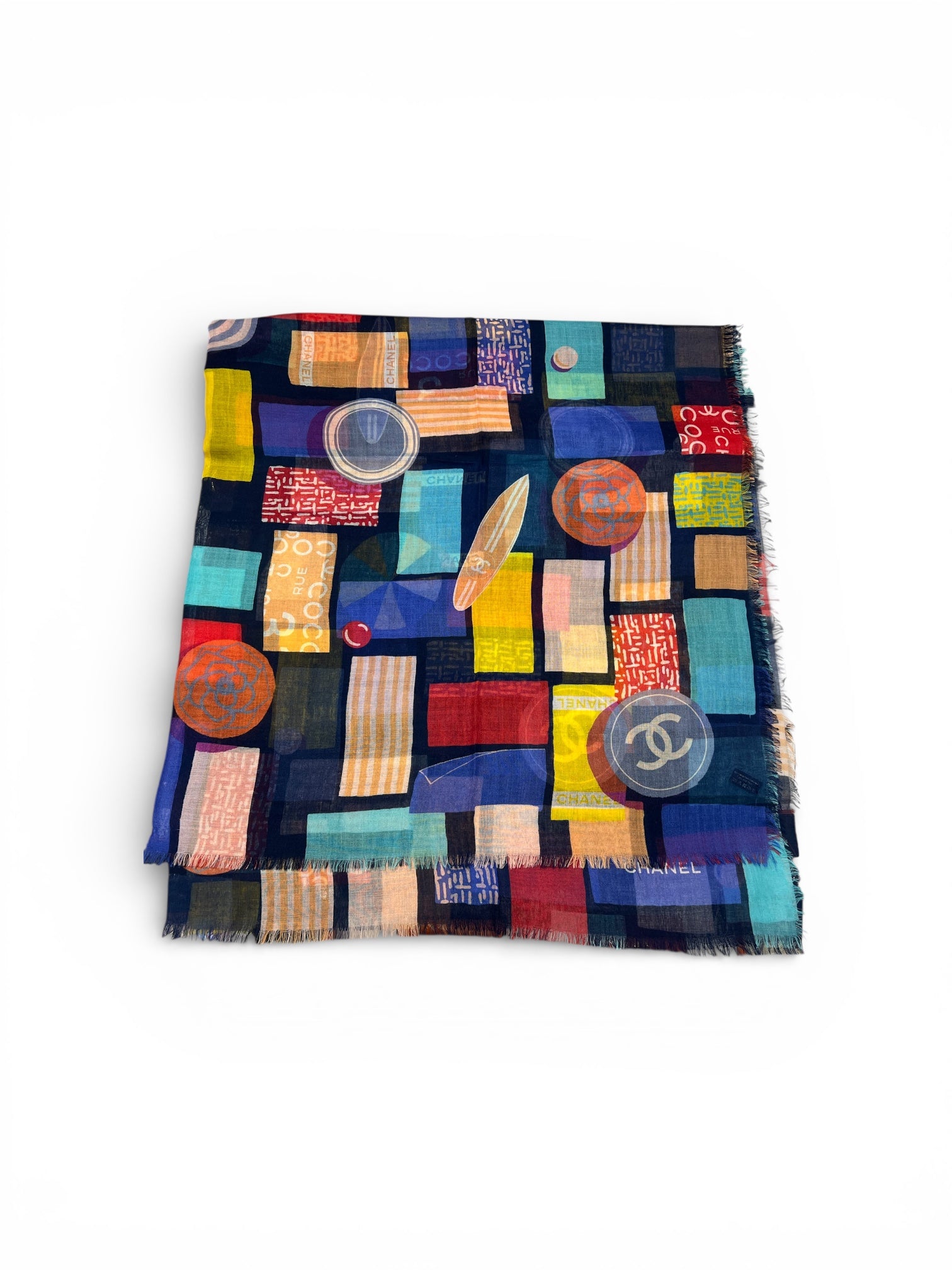 Chanel - Foulard coloré Coco Chanel en cachemire