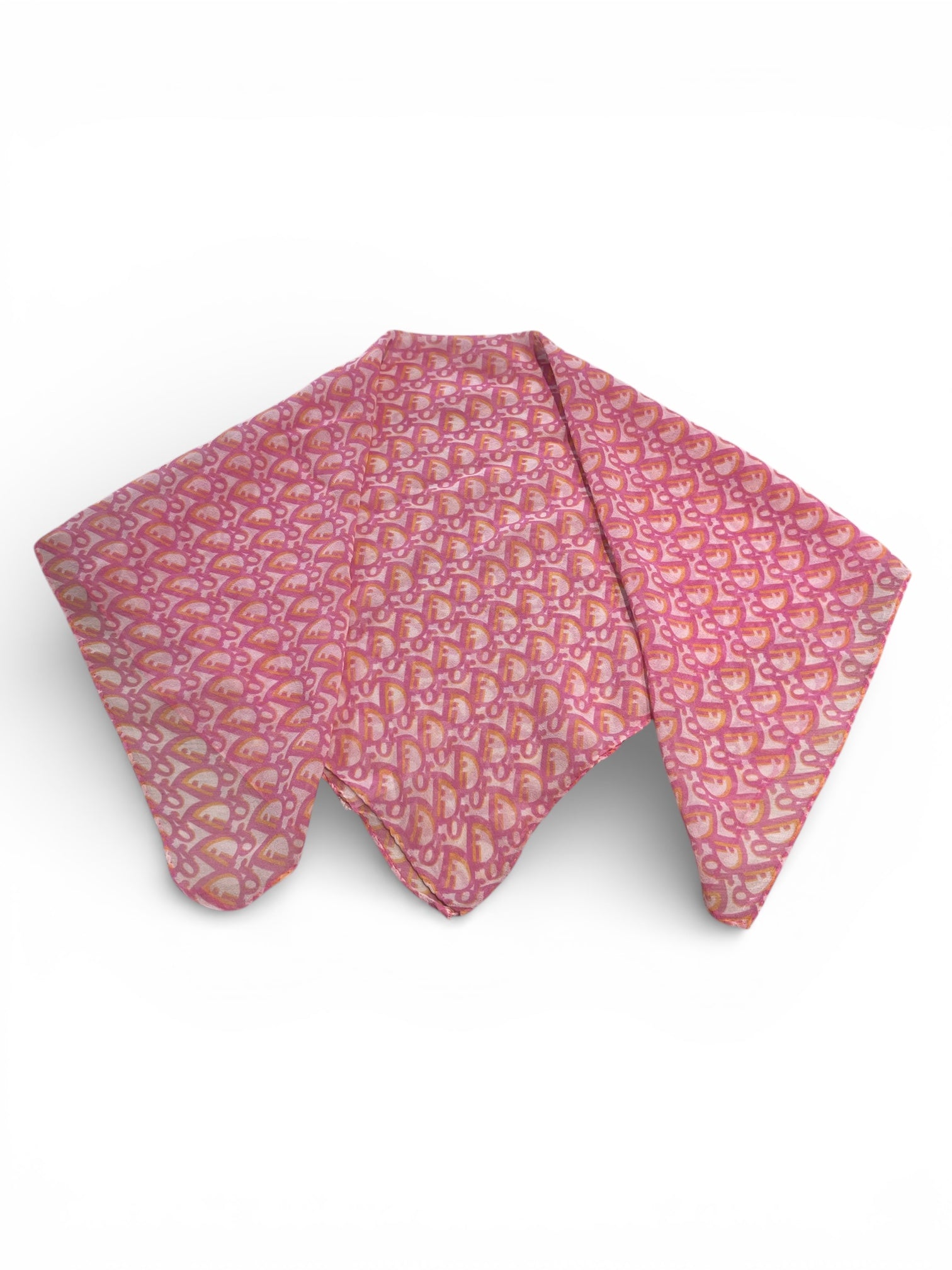 Christian Dior - gavroche monogram rosa e arancione