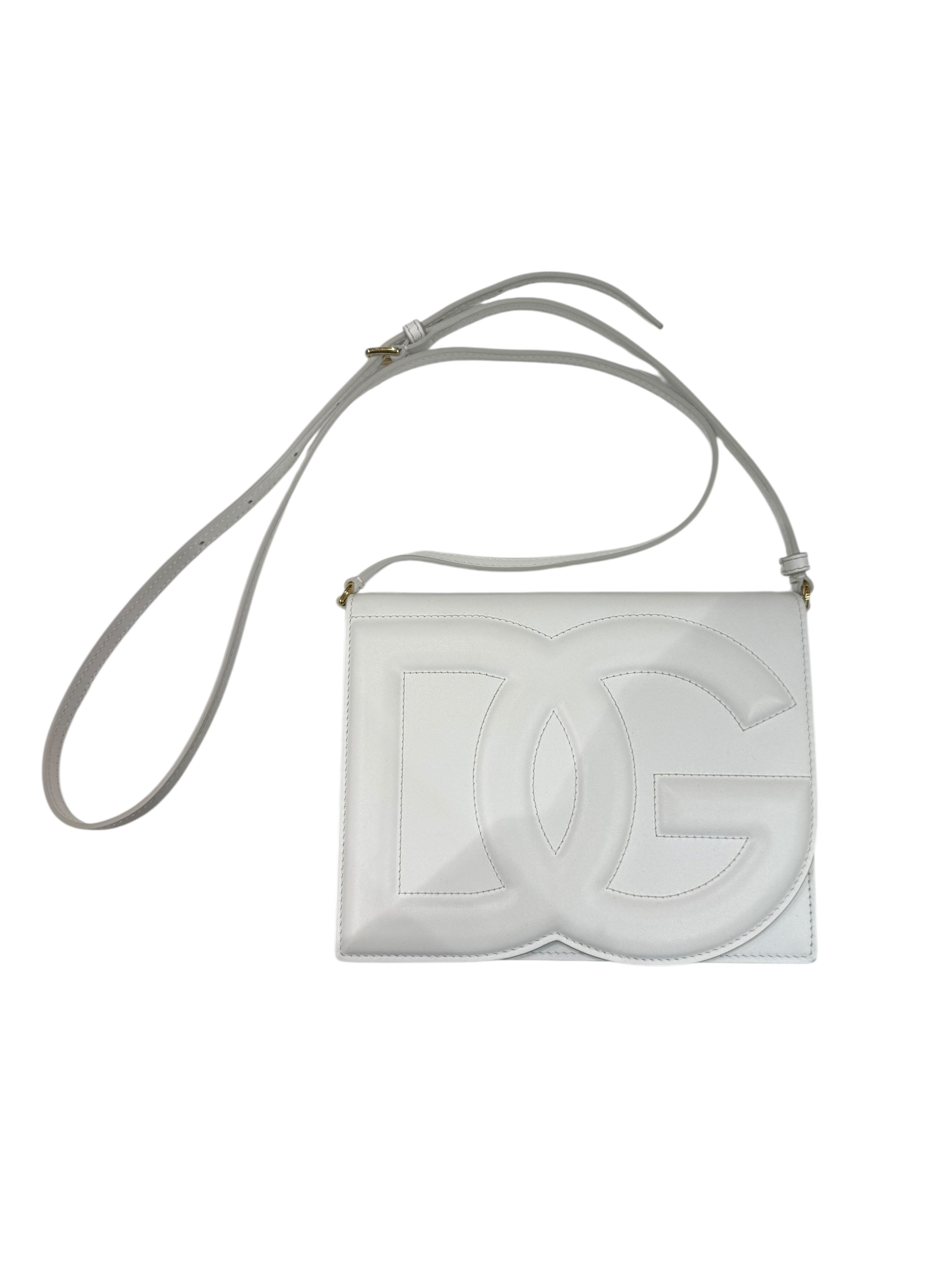 Dolce Gabbana - Sac bandoulière DG daily en cuir blanc