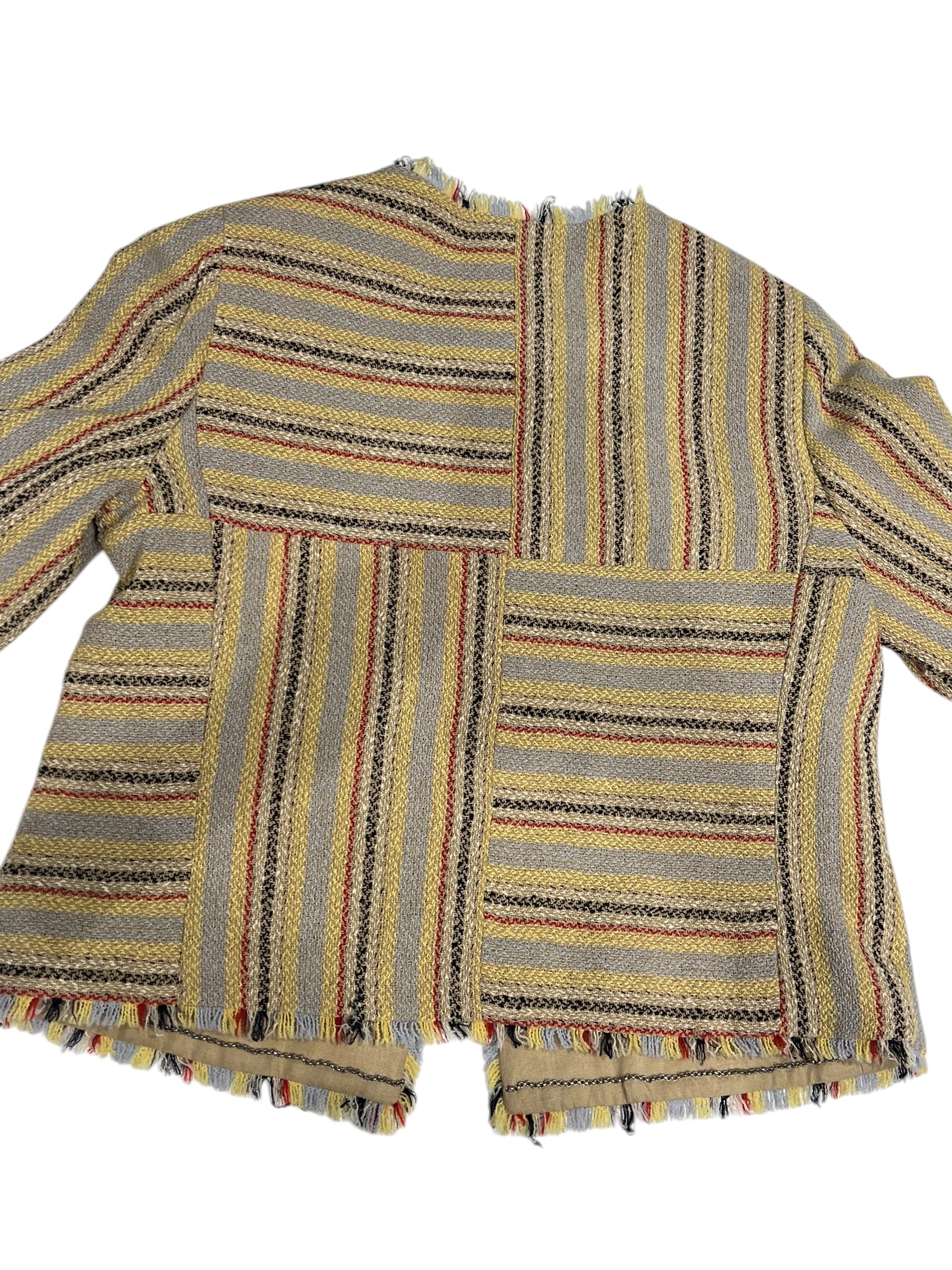 Chanel - veste laine et lin rayée T40