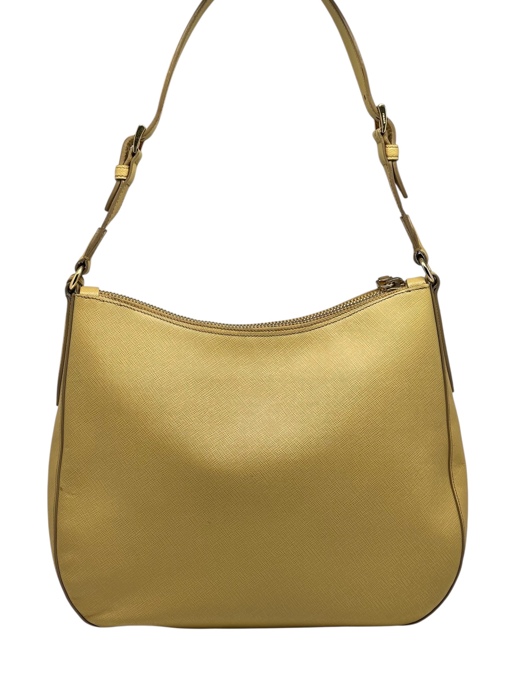 Prada - Sac Cleo en cuir jaune