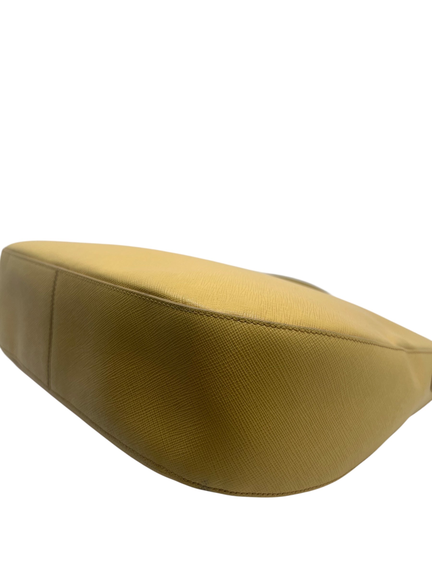 Prada - Sac Cleo en cuir jaune