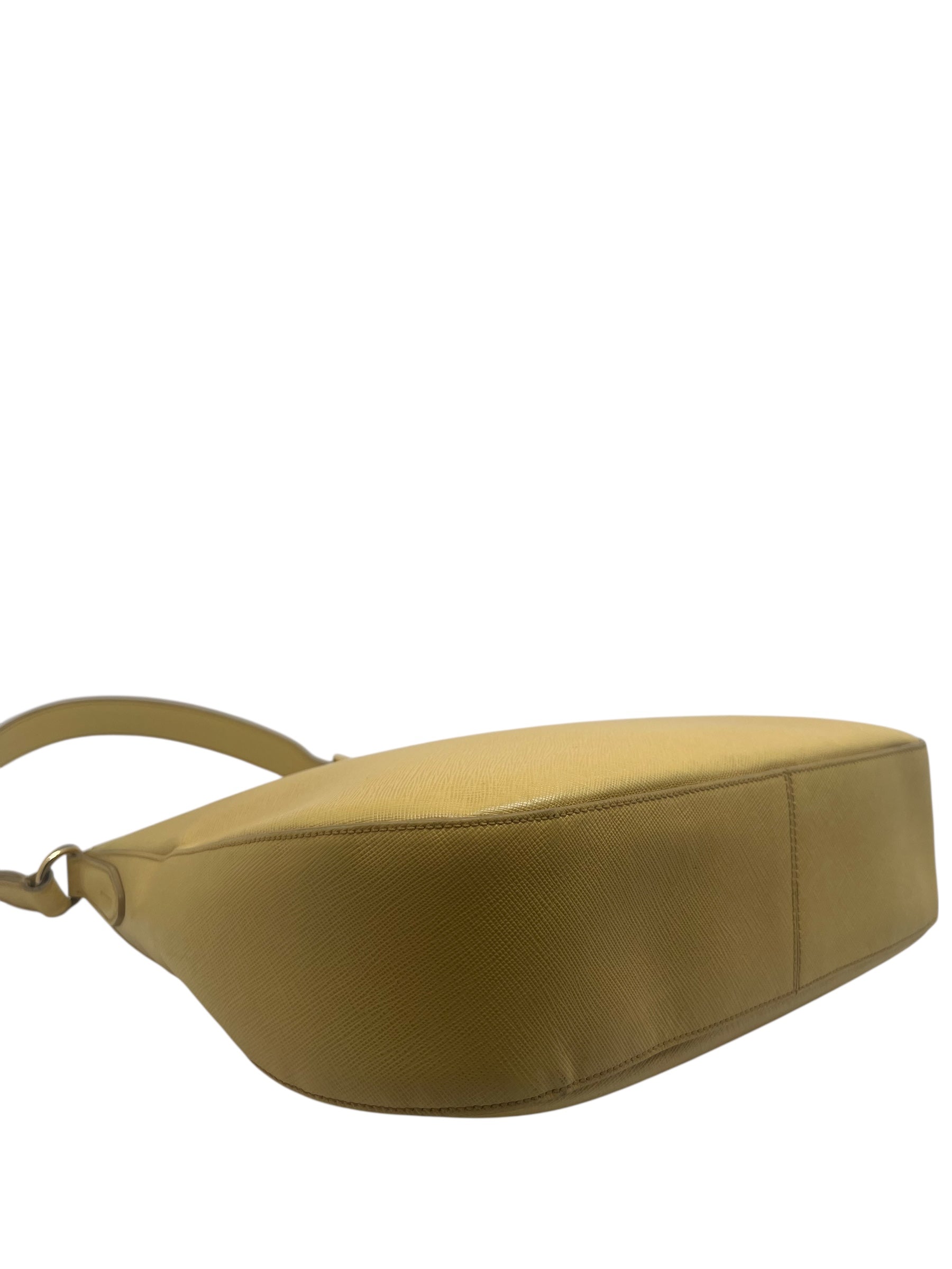 Prada - Sac Cleo en cuir jaune