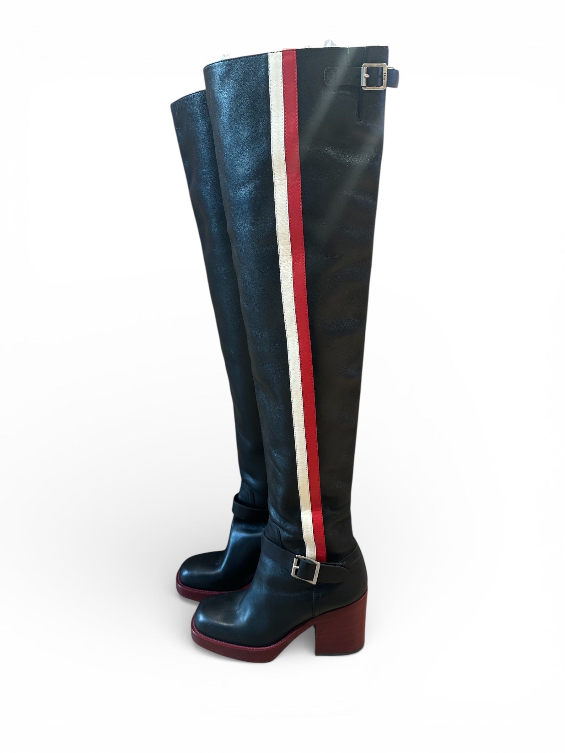 Dior - Bottes en cuir noir T35