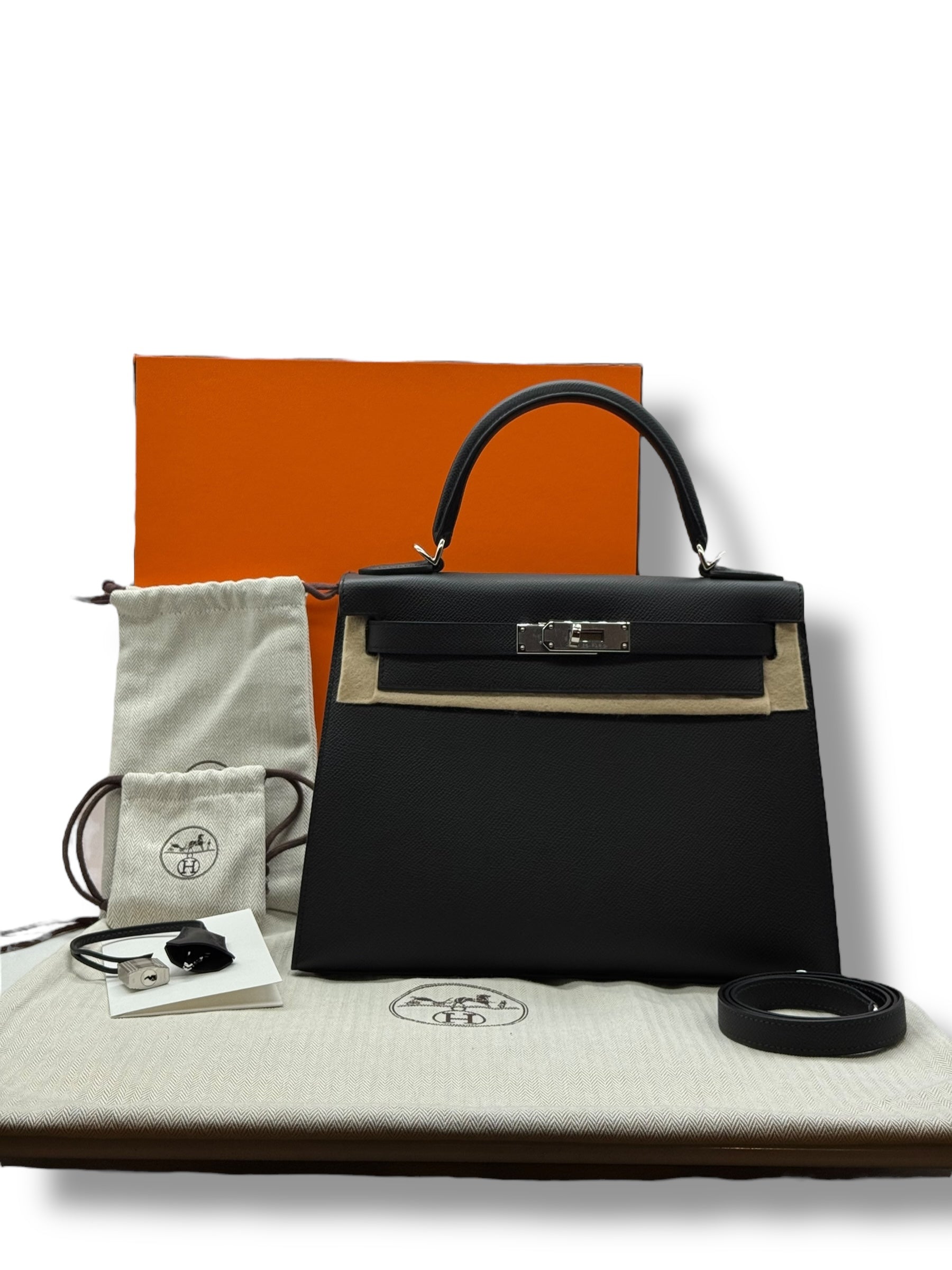 Hermès - Kelly II Sellier Tasche 28 Kalbsleder Epsom