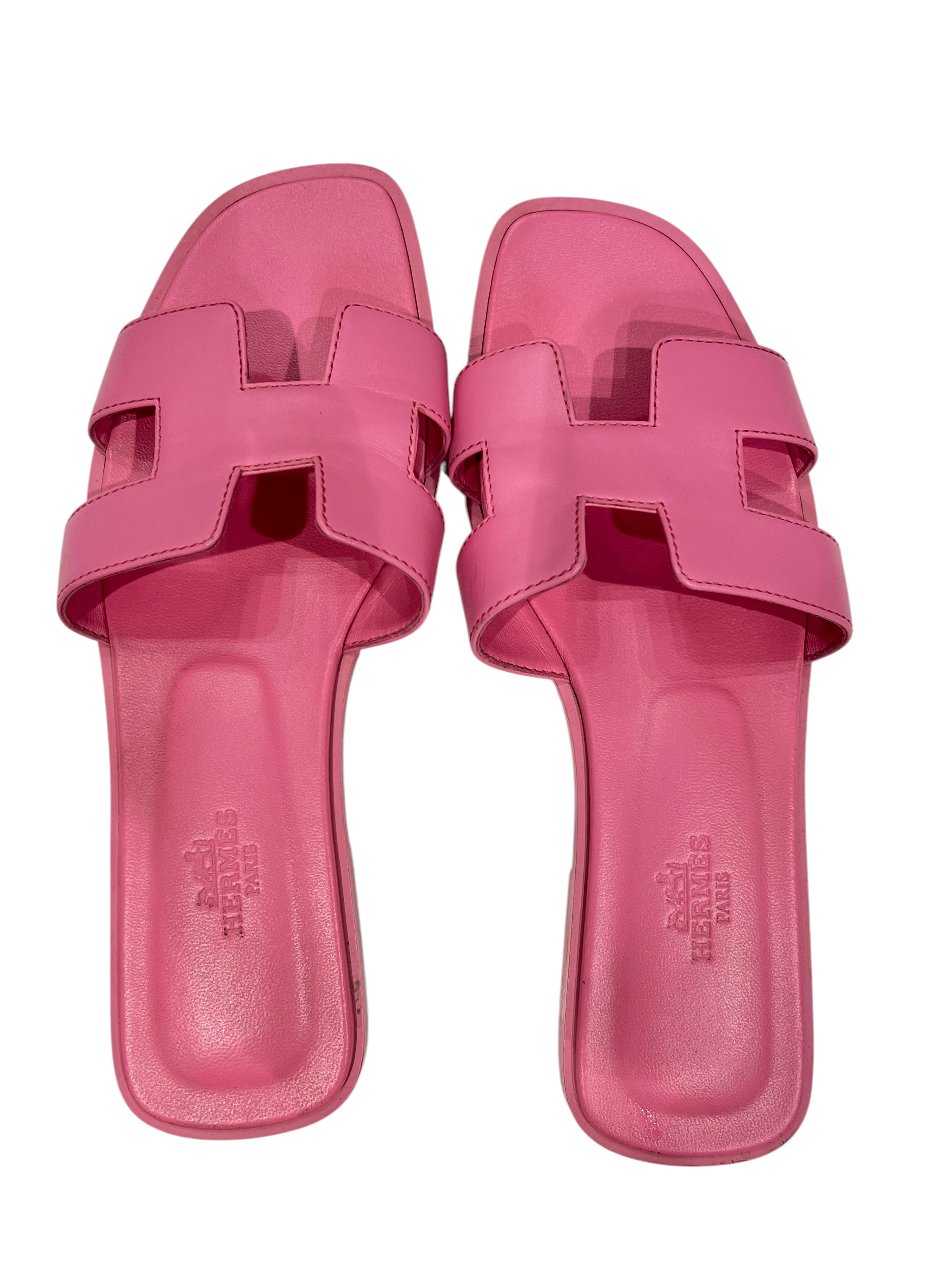 Hermès - mules Oran rose T 37